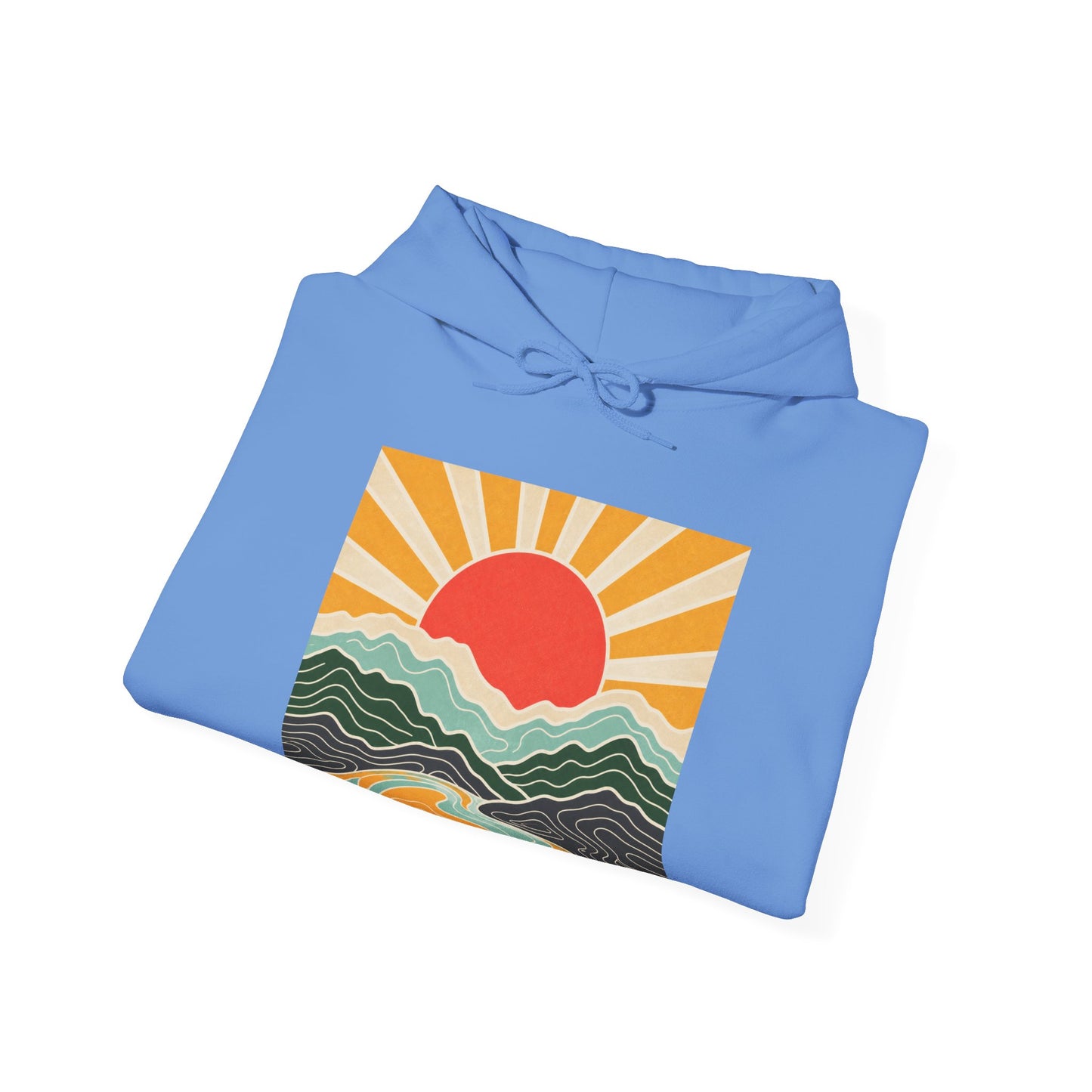 Topographic Sunrise Abstract Mountain Adventure Hoodie