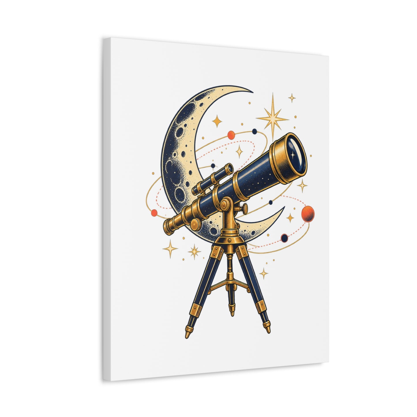 Vintage Telescope Celestial Astronomy Canvas