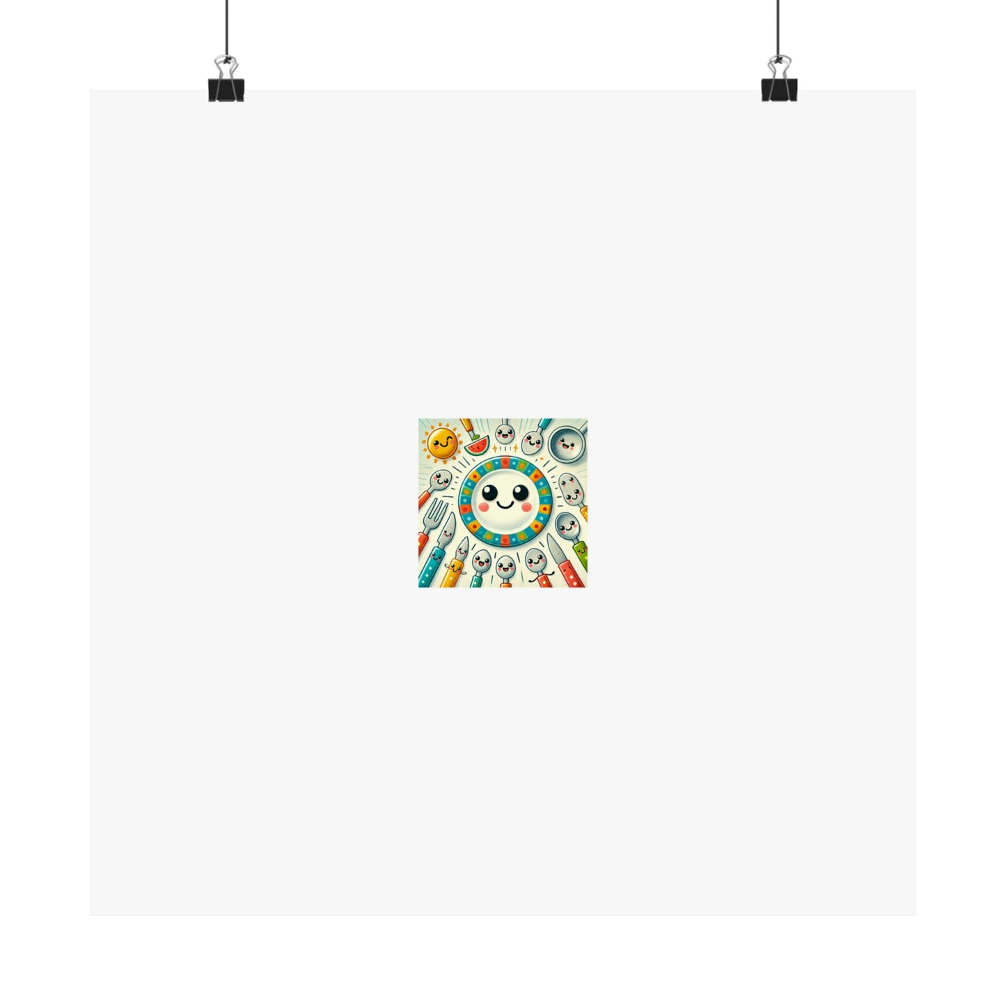 Happy Little Kitchen Club Kawaii Food Poster Kitchen Wall Art Decor