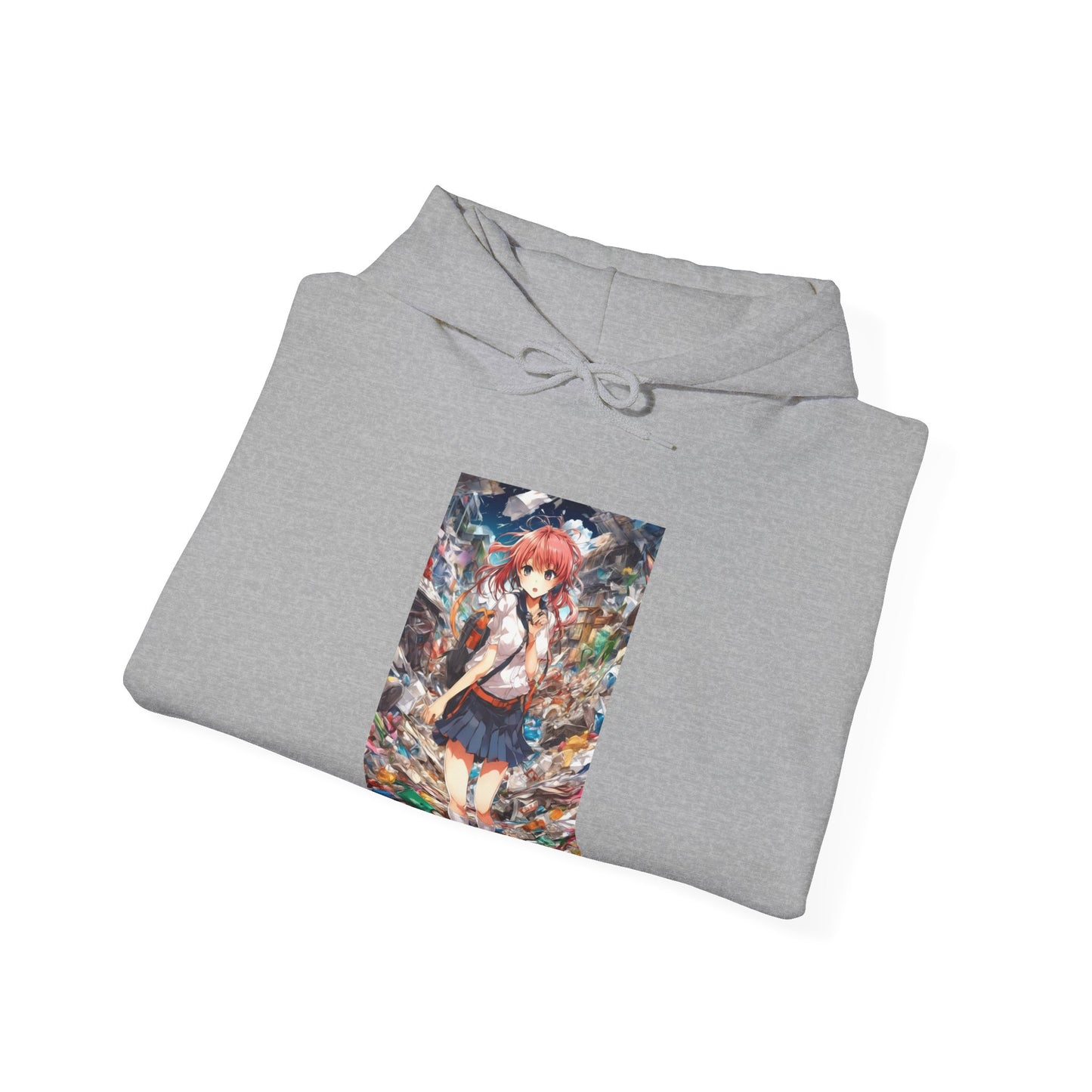 Recycling Day Anime Schoolgirl Eco Street Art Hoodie