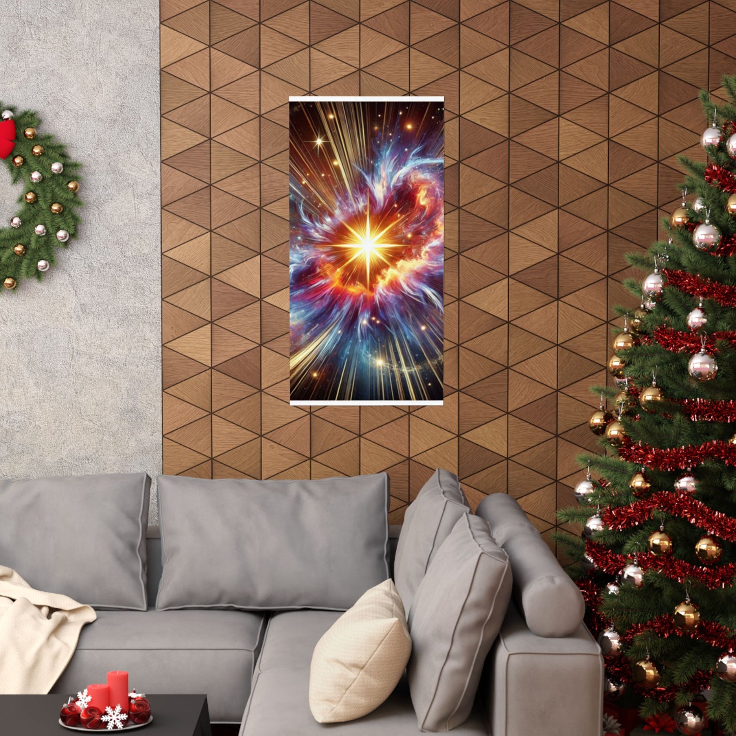 Cosmic Starburst Energy Abstract Space Poster Wall Art Decor