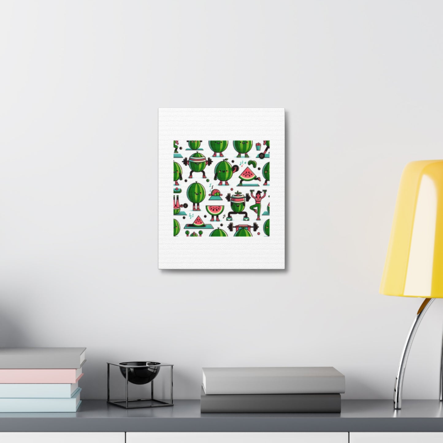 Watermelon Workout Club Cute Food Fitness Canvas Wall Art