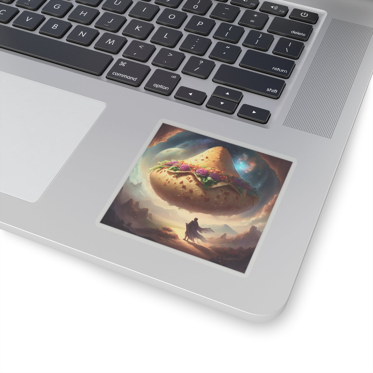 Cosmic Taco Planetoid Surreal Food Fantasy Art Sticker