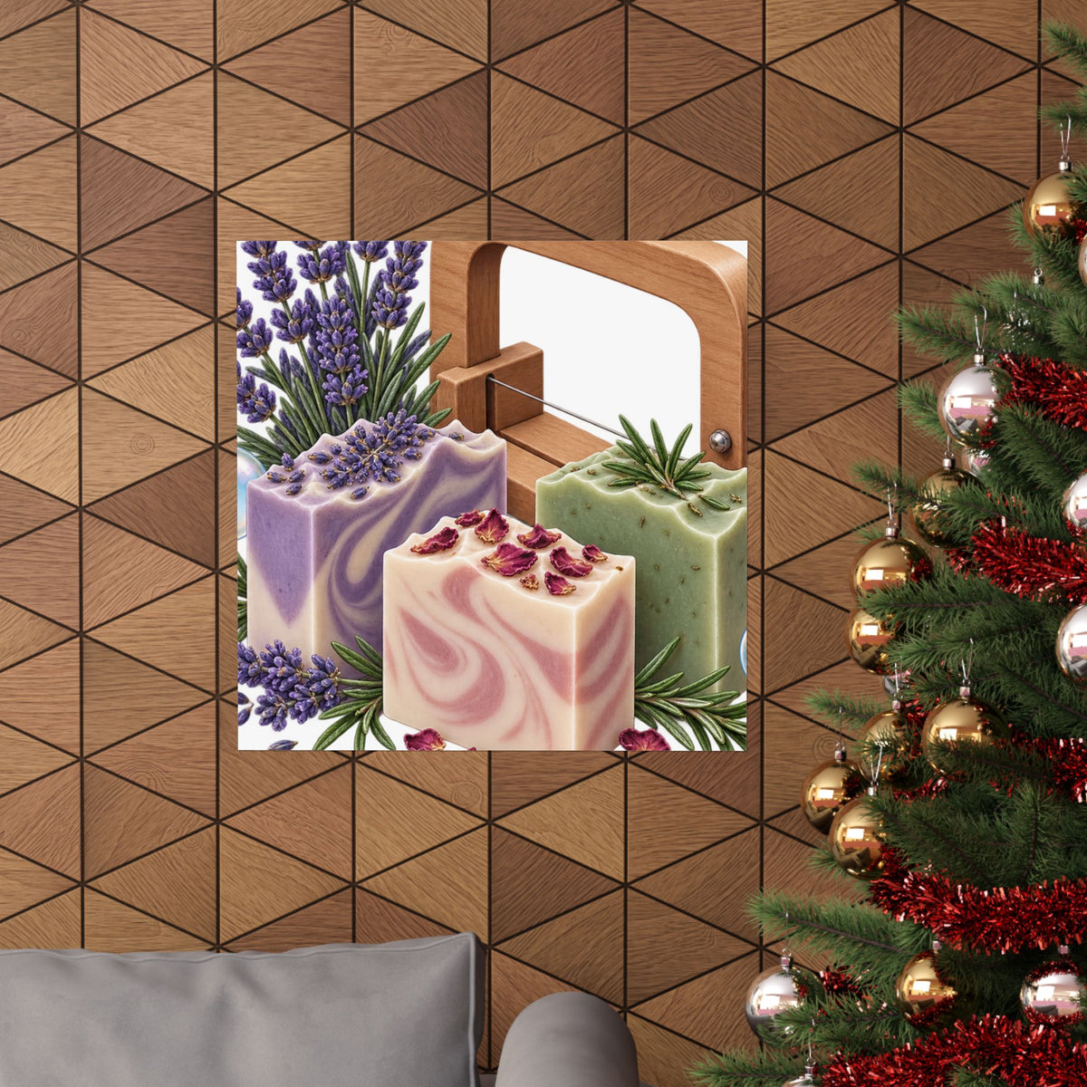 Botanical Soap Making Lavender and Herbs Poster