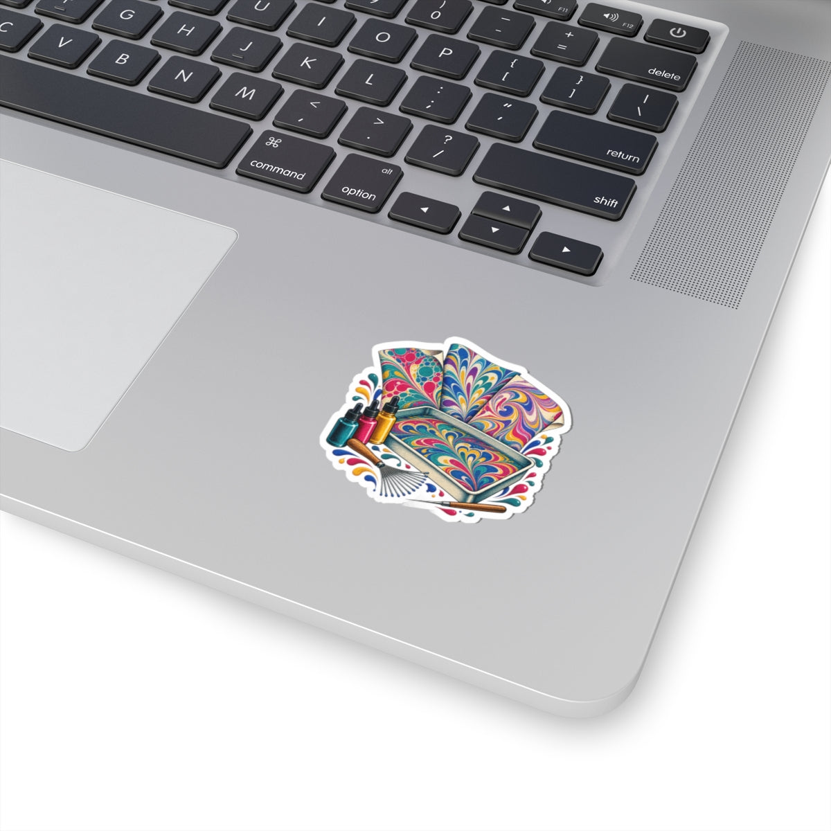 Colorful Paper Marbling Workshop Sticker