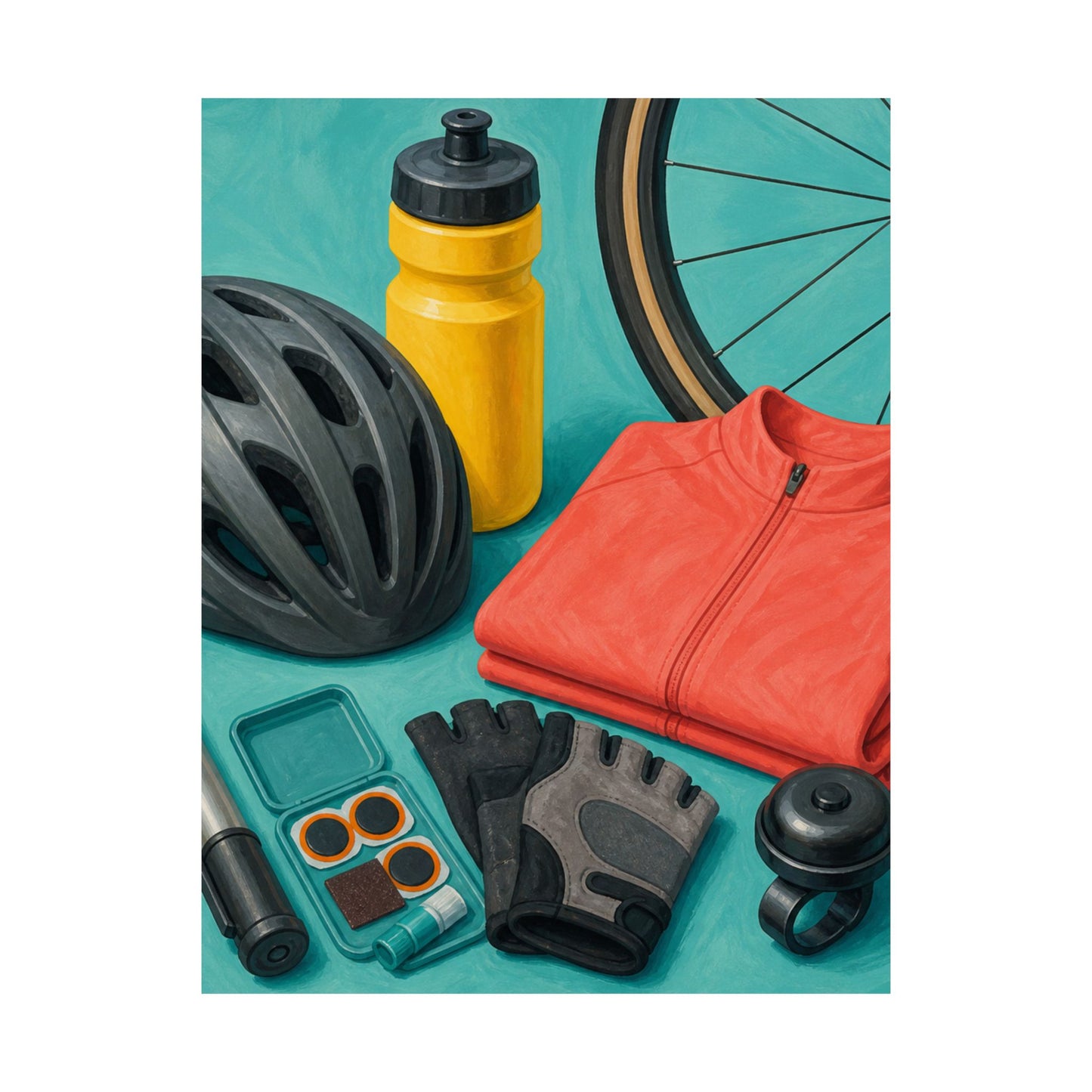 Colorful Cycling Gear Hobby Poster