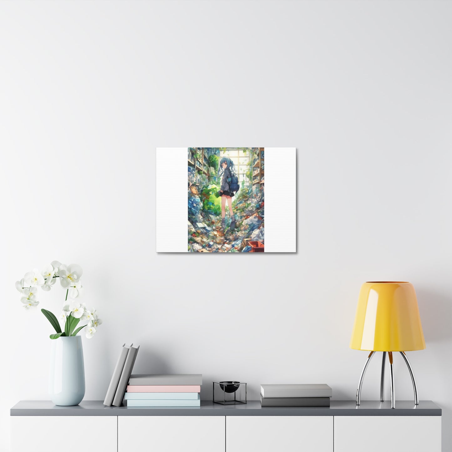 Green Recycling Alley Anime Girl Recycling Alley Canvas