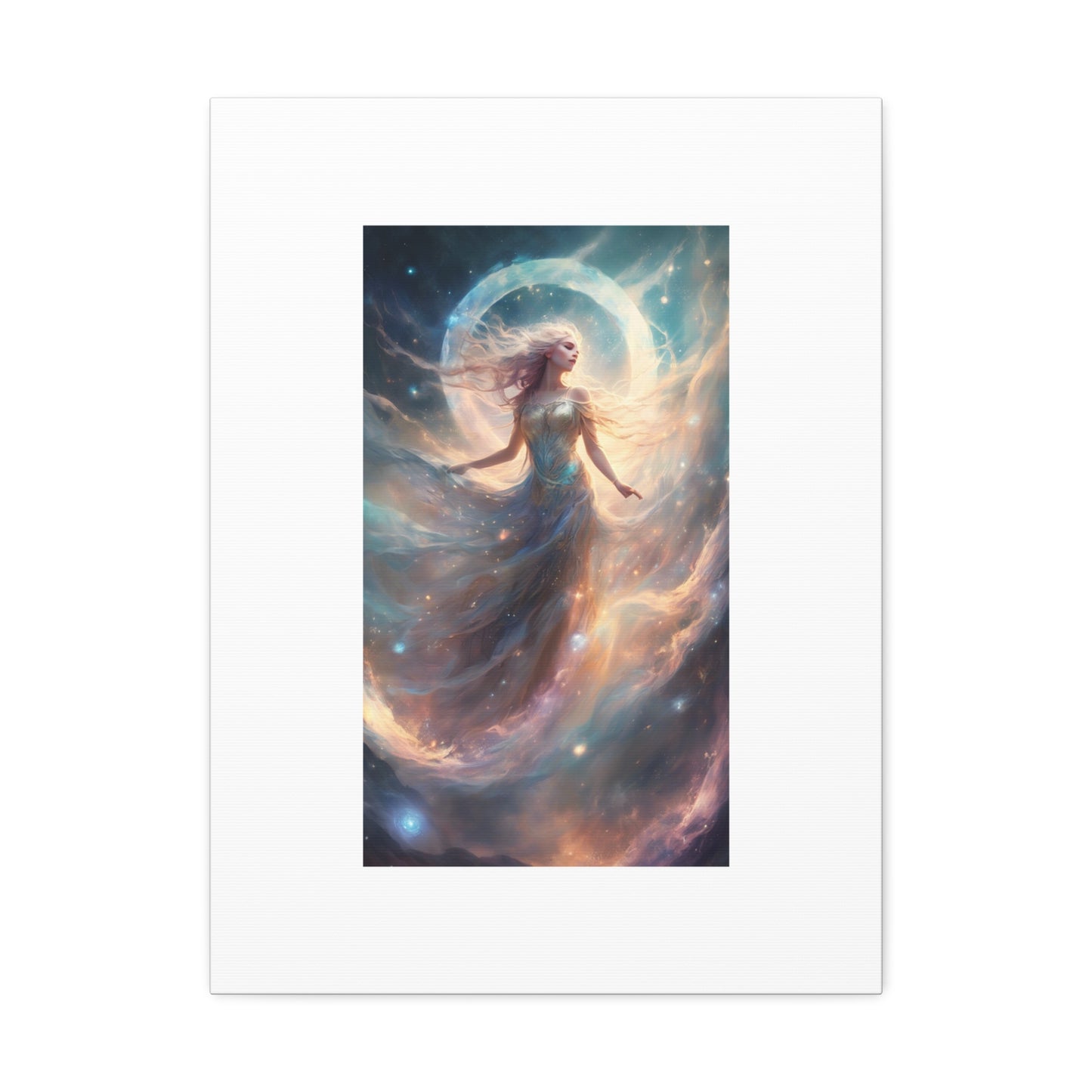 Moonlit Celestial Dancer Fantasy Portrait Canvas