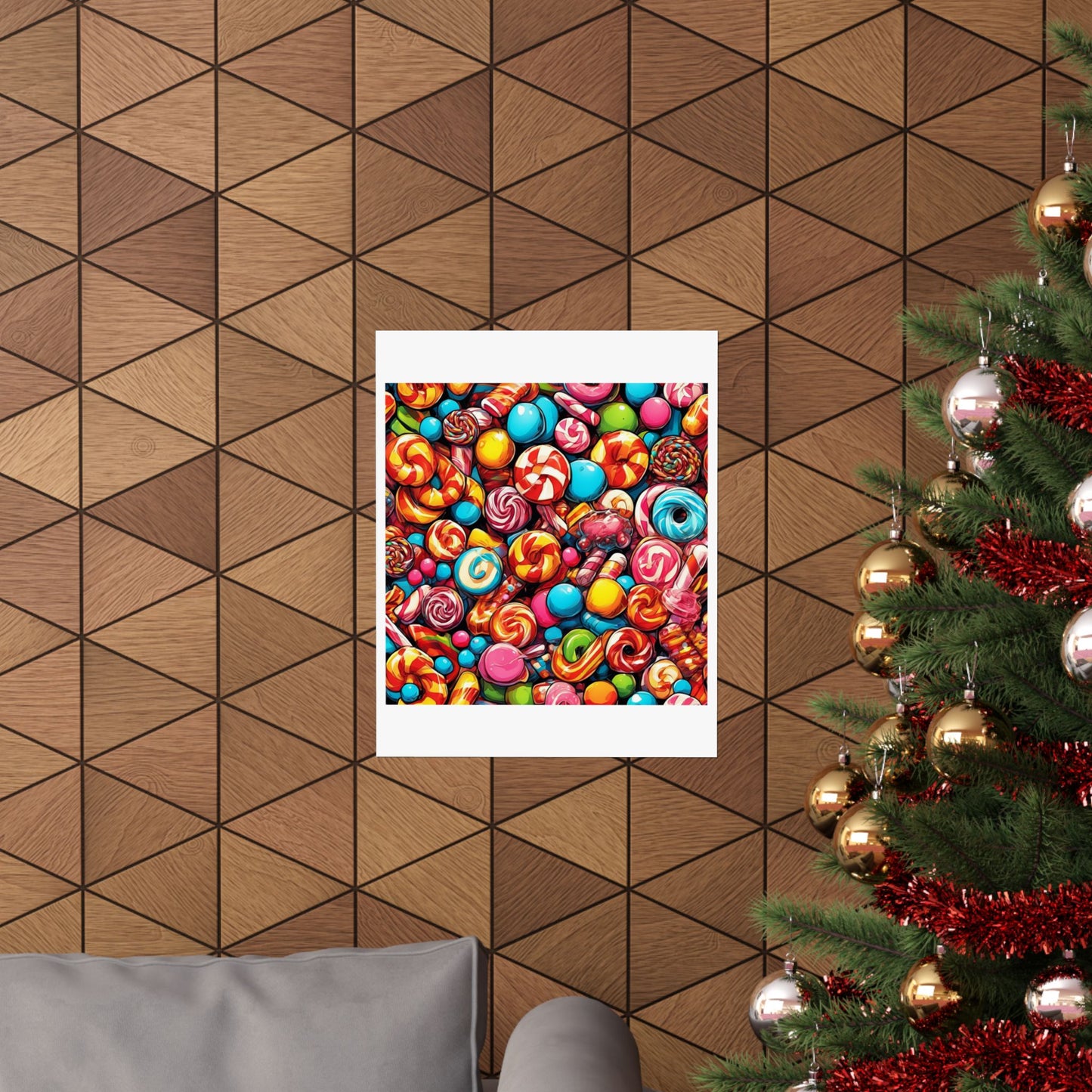 Colorful Candy and Lollipop Pattern Poster