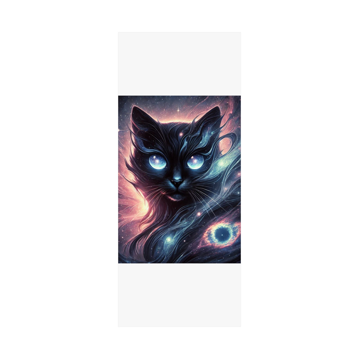 Cosmic Black Cat Galaxy Celestial Wall Art Poster