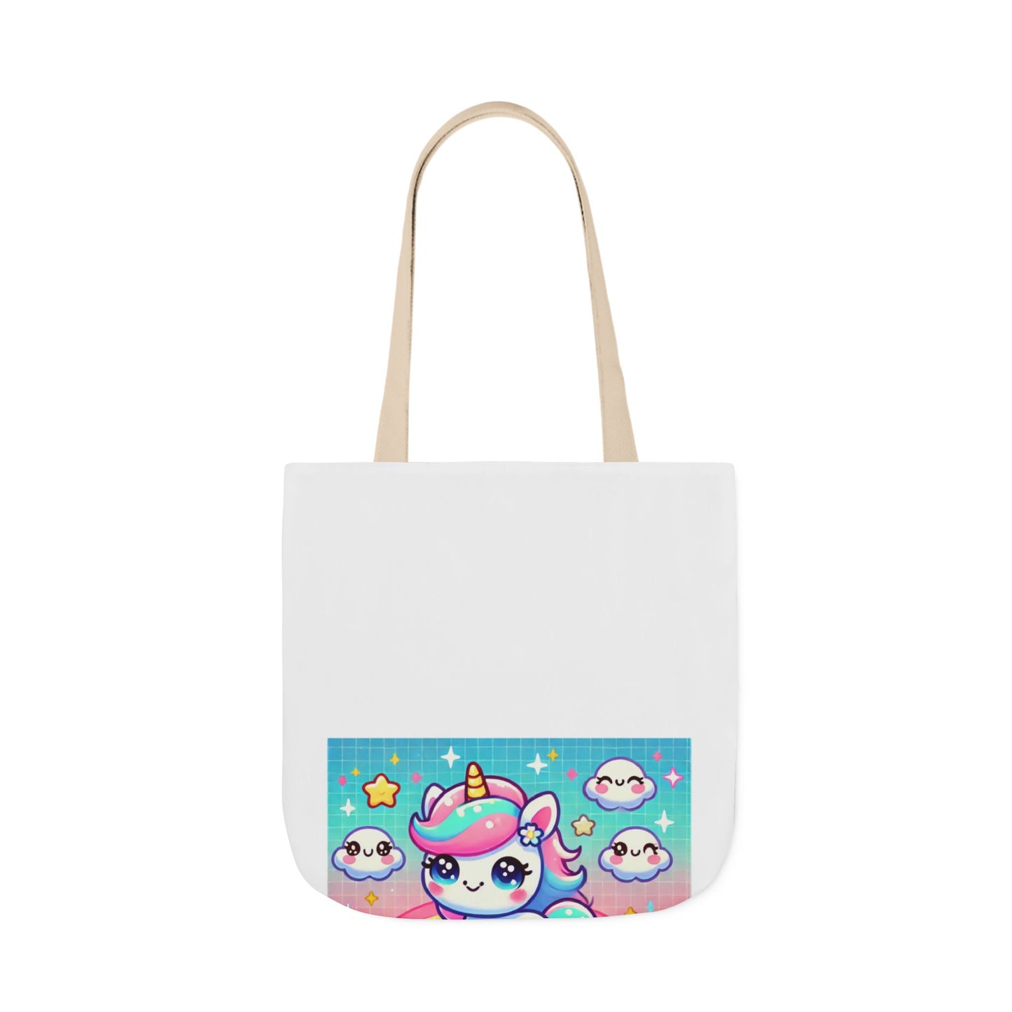 Pastel Rainbow Unicorn Cloud Kawaii Canvas Tote Bag
