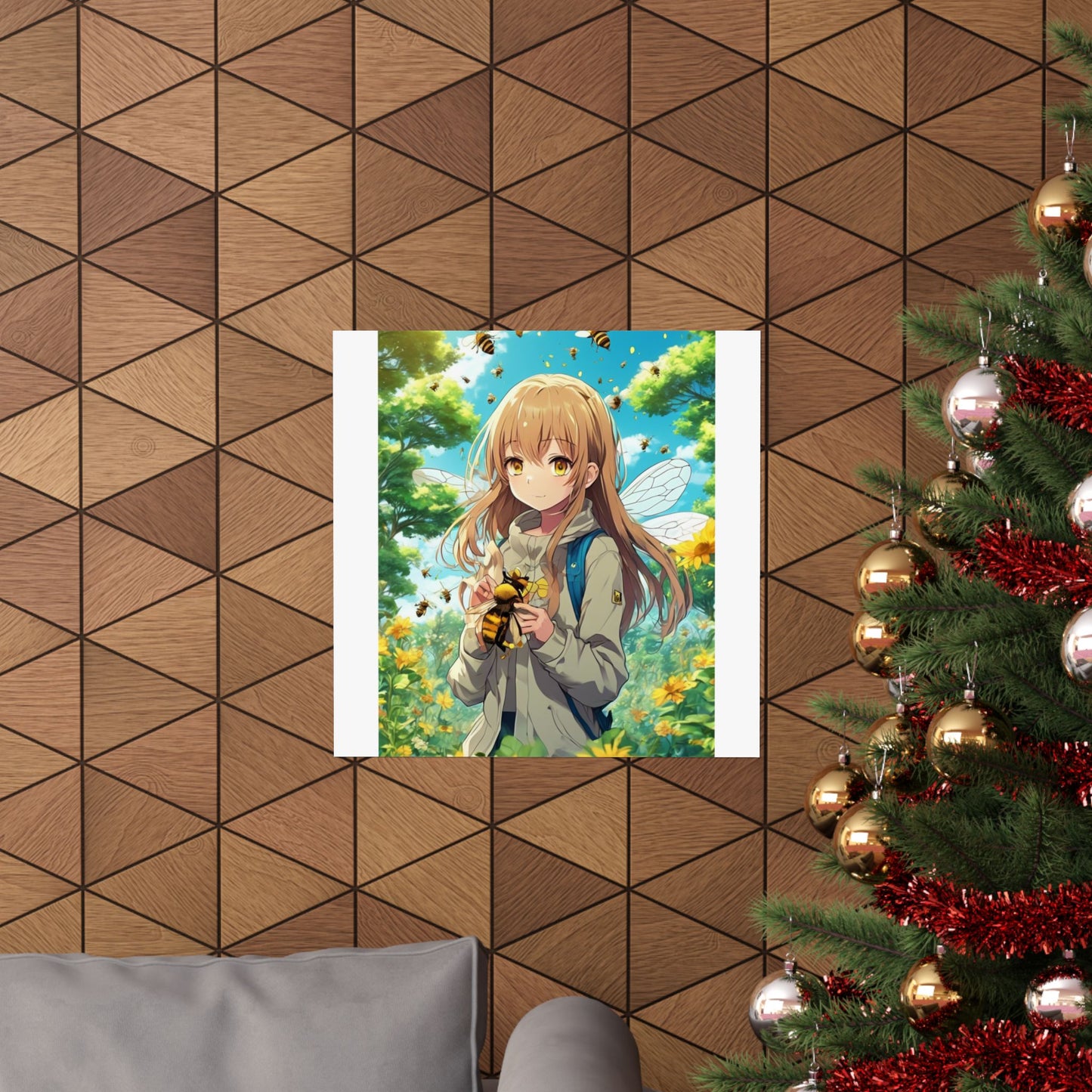 Bee Fairy Garden Anime Nature Art Poster