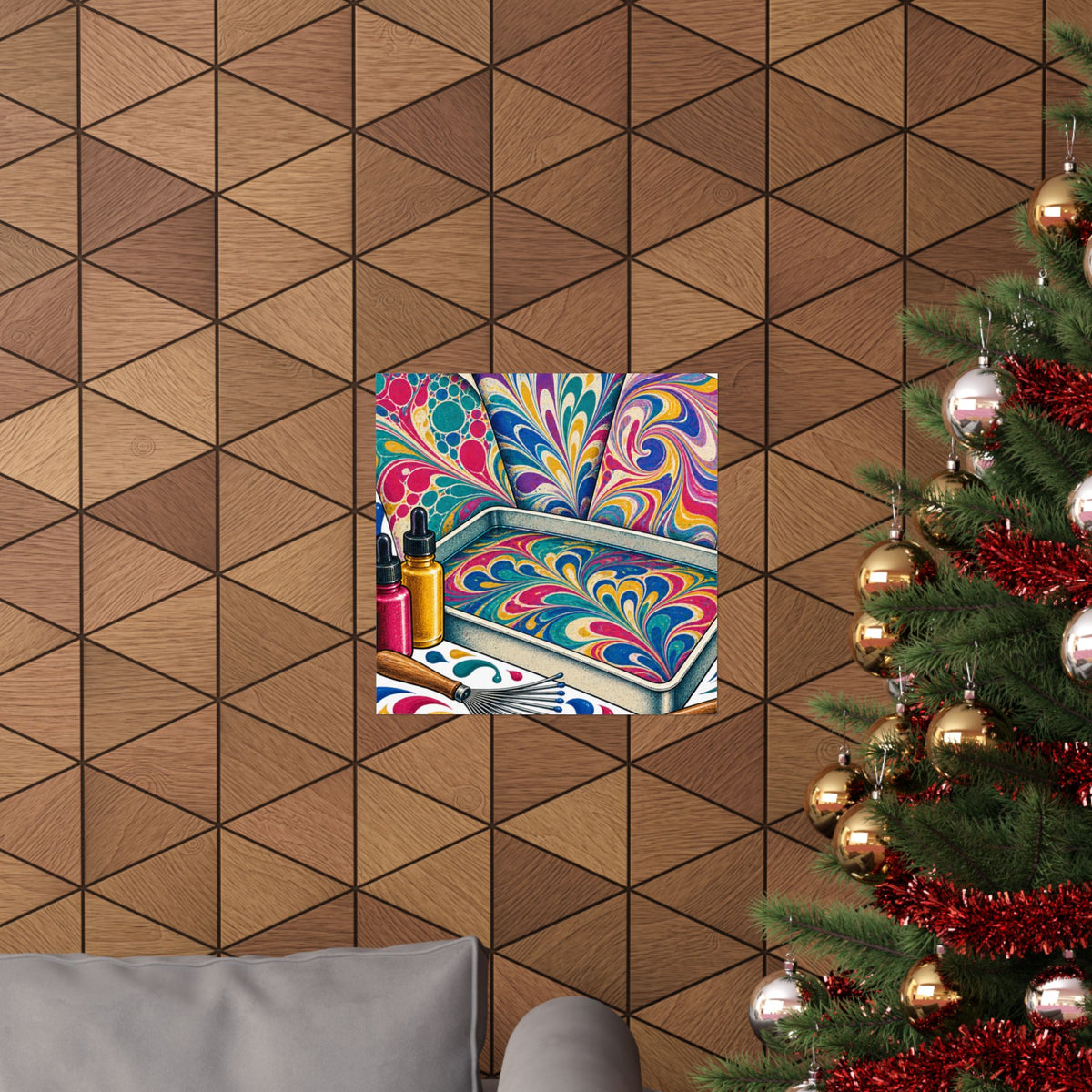 Colorful Paper Marbling Workshop Poster