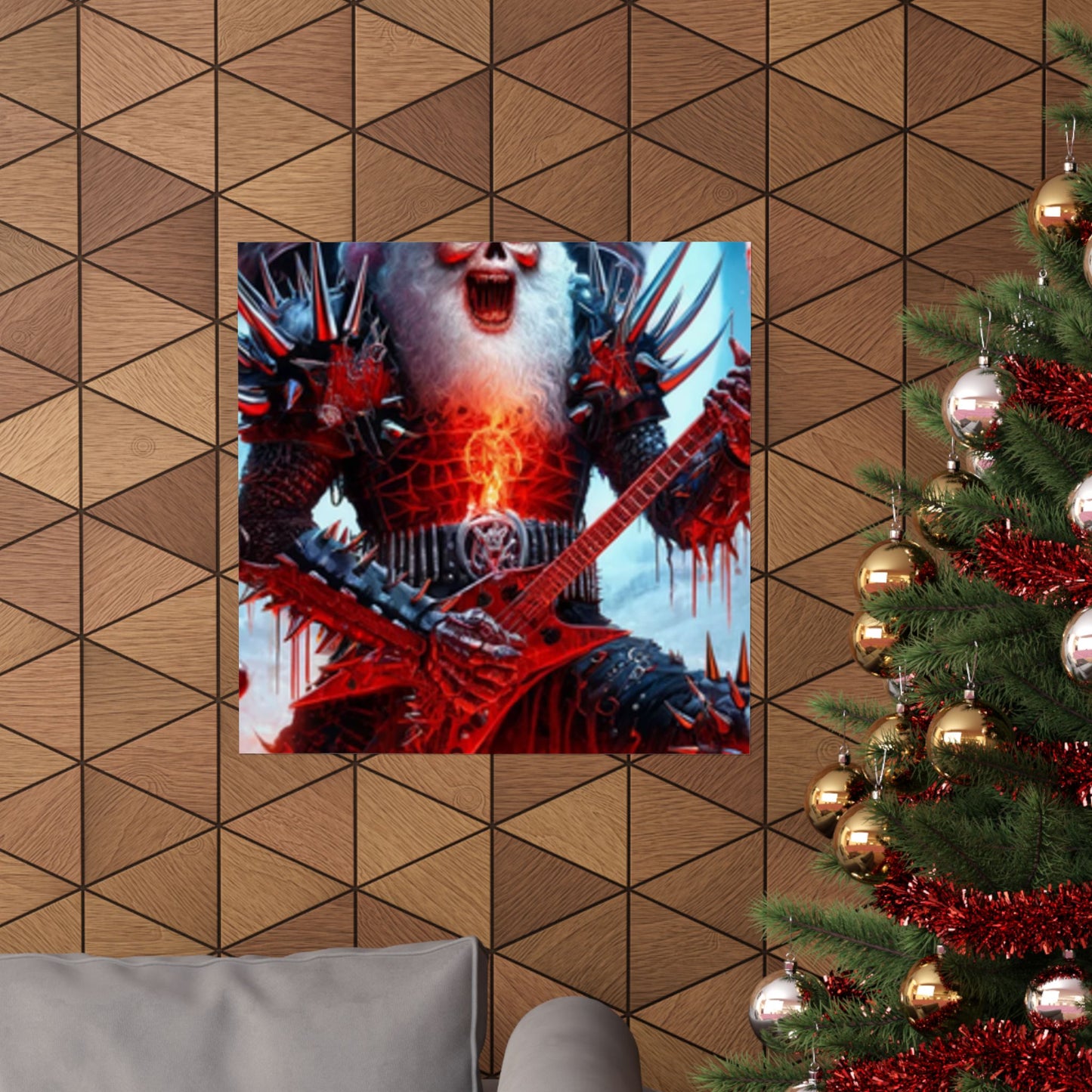Heavy Metal Santa Holiday Concert Music Room Poster