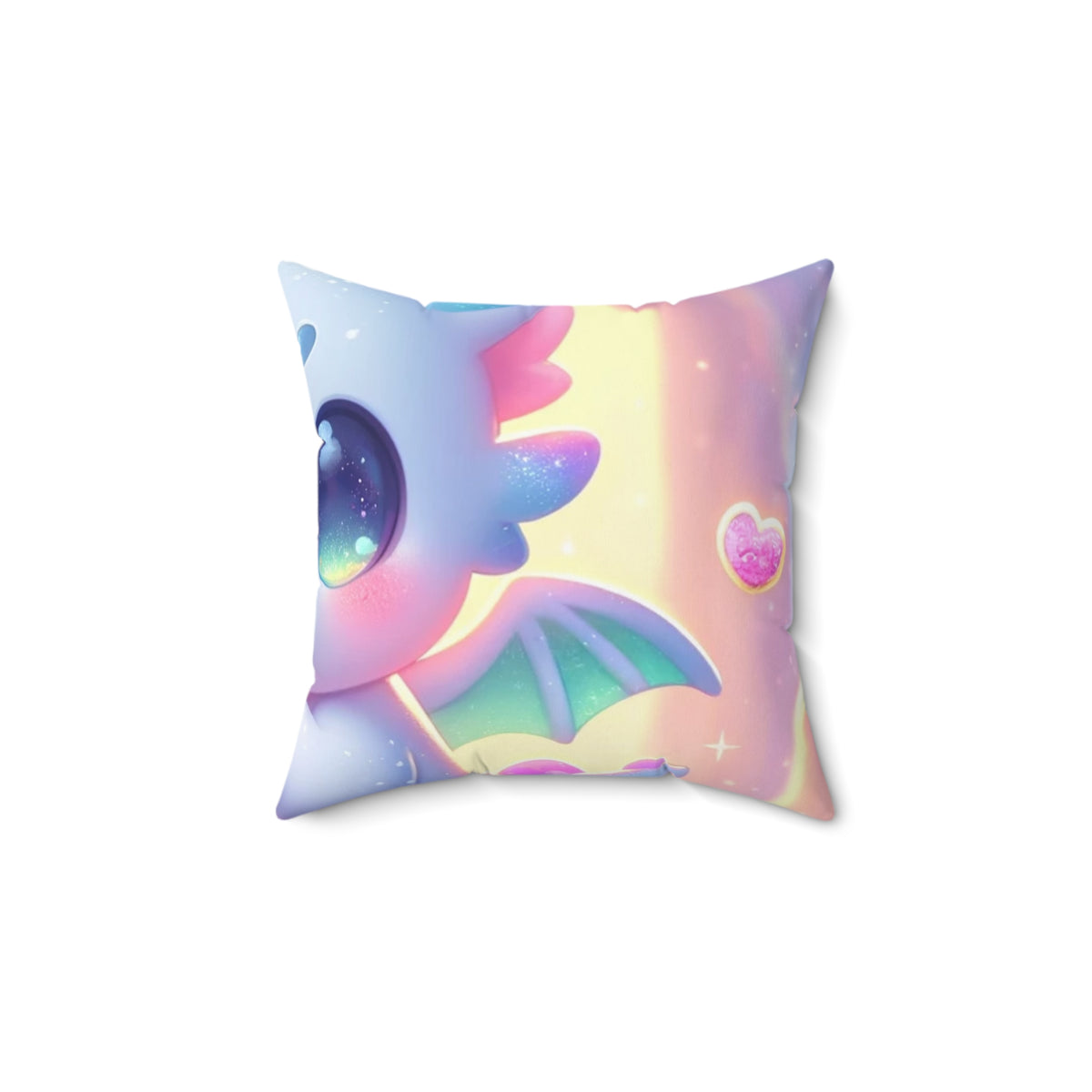 Pastel Treasure Dragon Kawaii Fantasy Decorative Pillow
