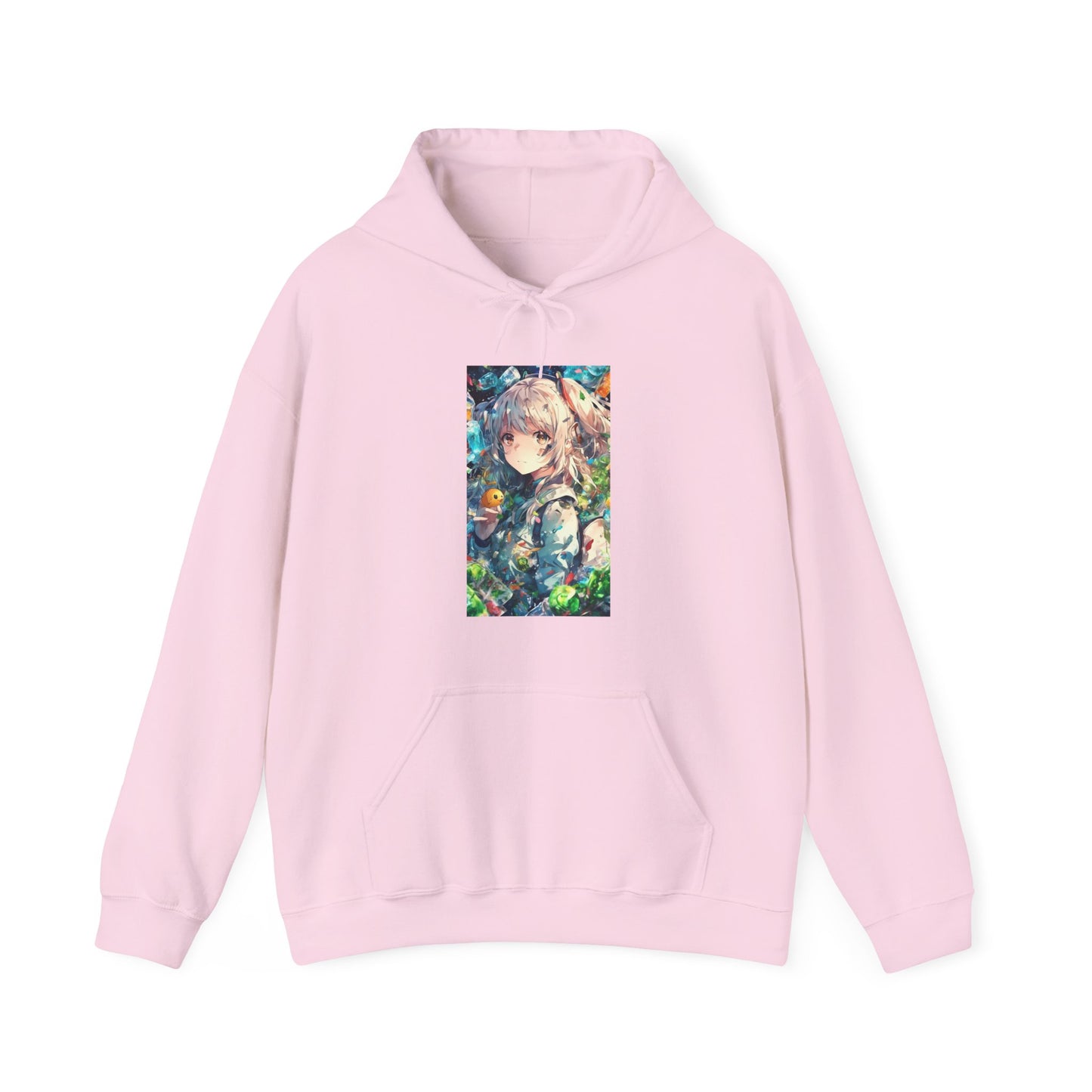 Crystal Bottle Anime Portrait Colorful Graphic Hoodie