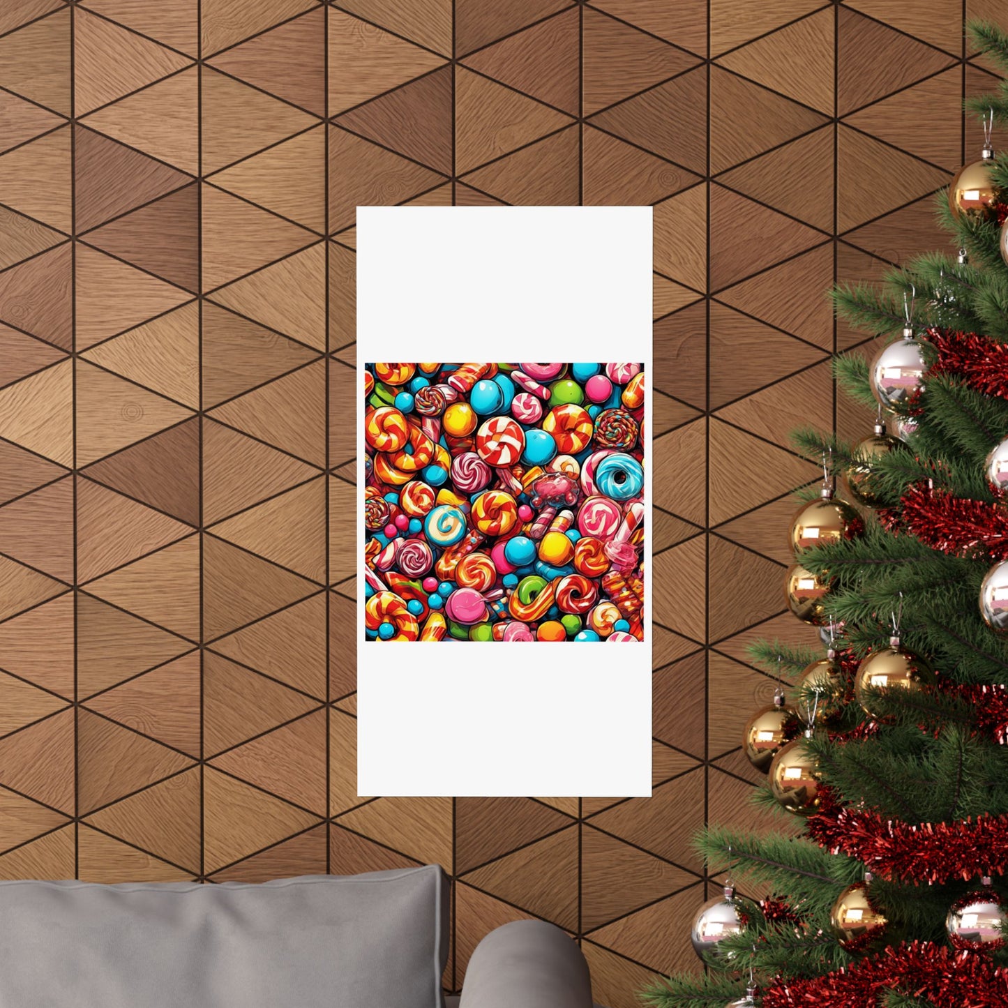 Colorful Candy and Lollipop Pattern Poster