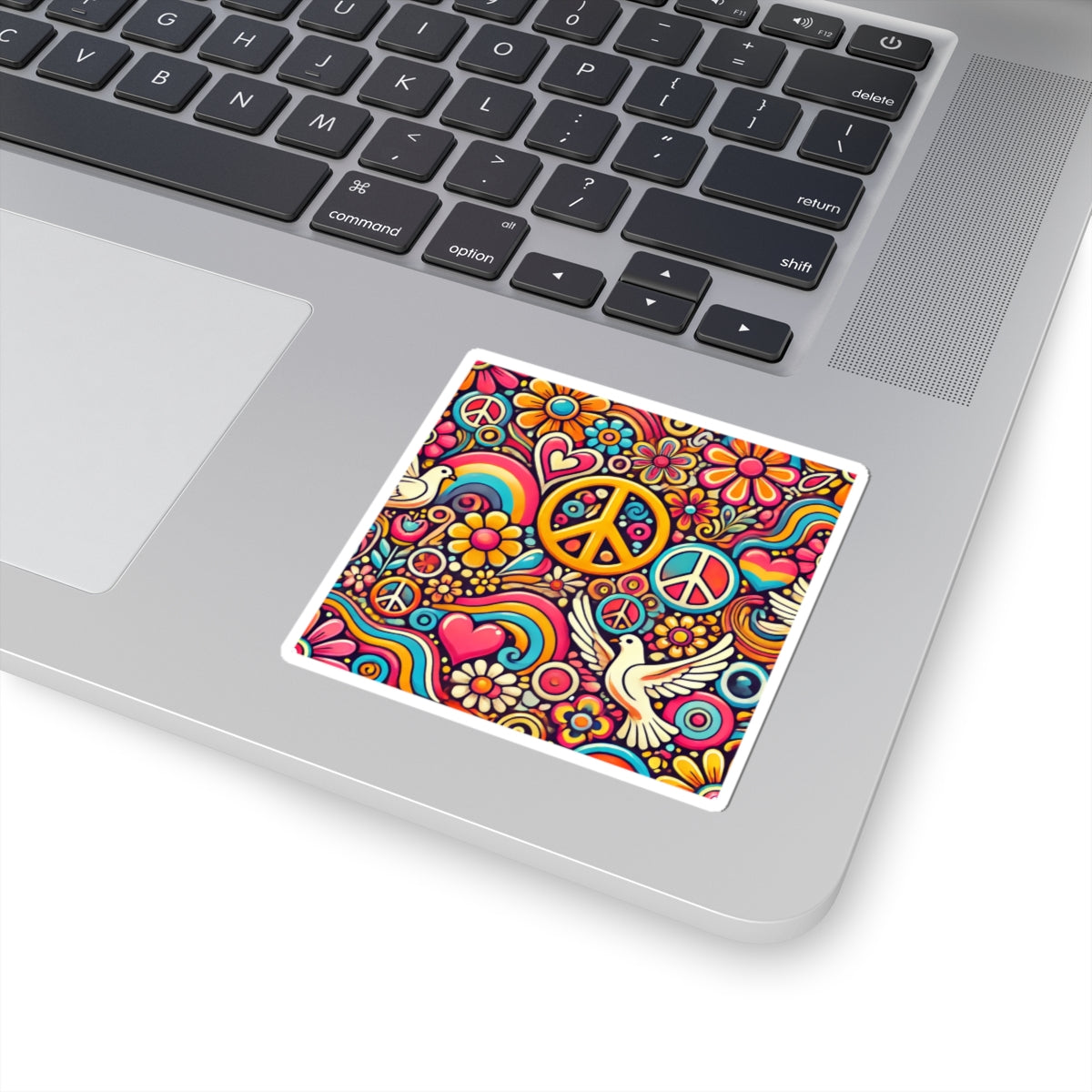 Colorful Peace Floral Pattern Sticker