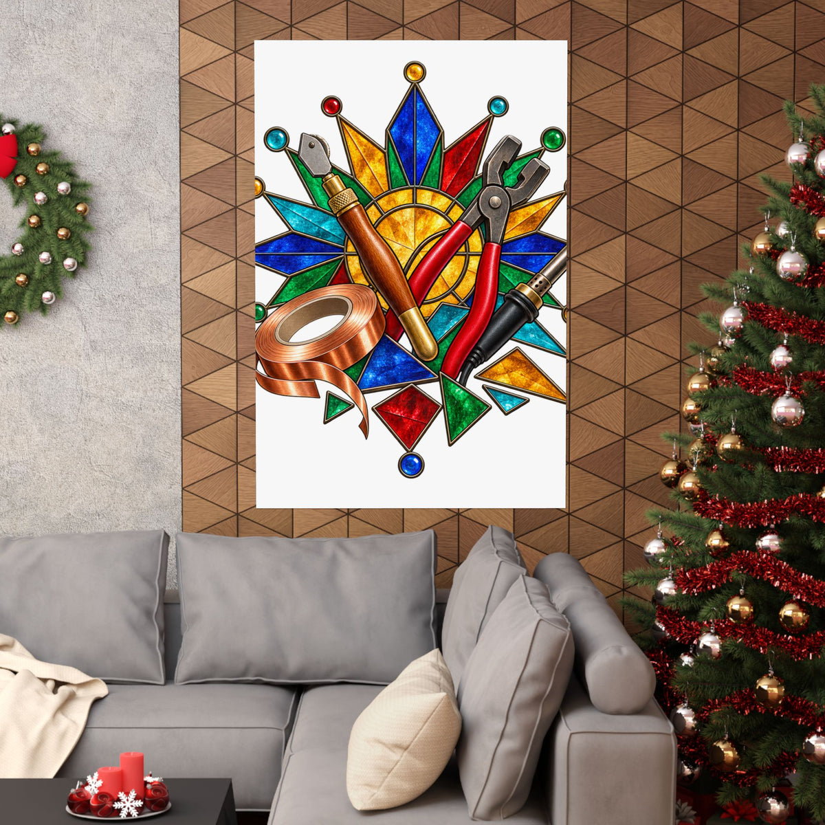 Stained Glass Workshop Tools Poster