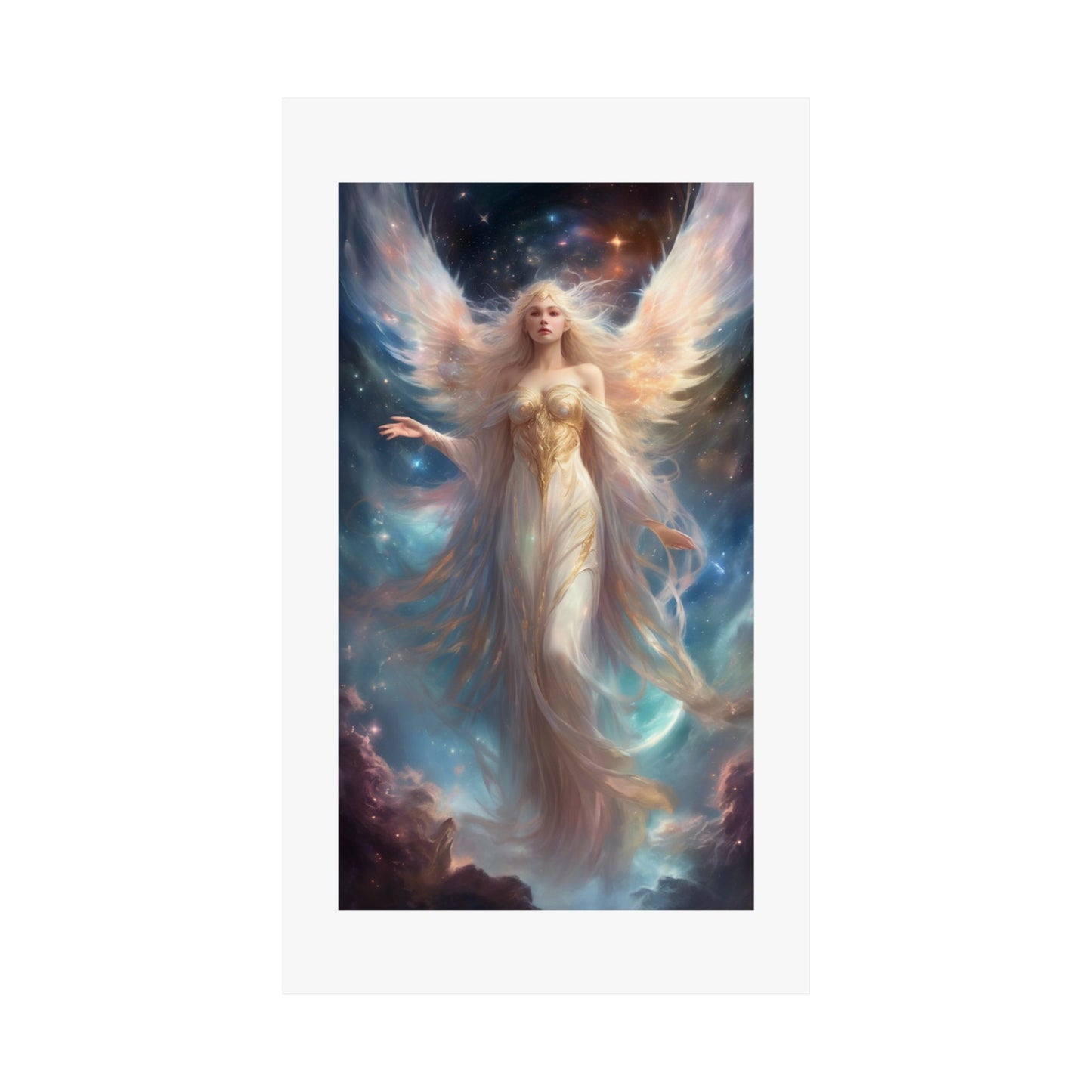 Celestial Winged Heroine Fantasy Portrait Poster