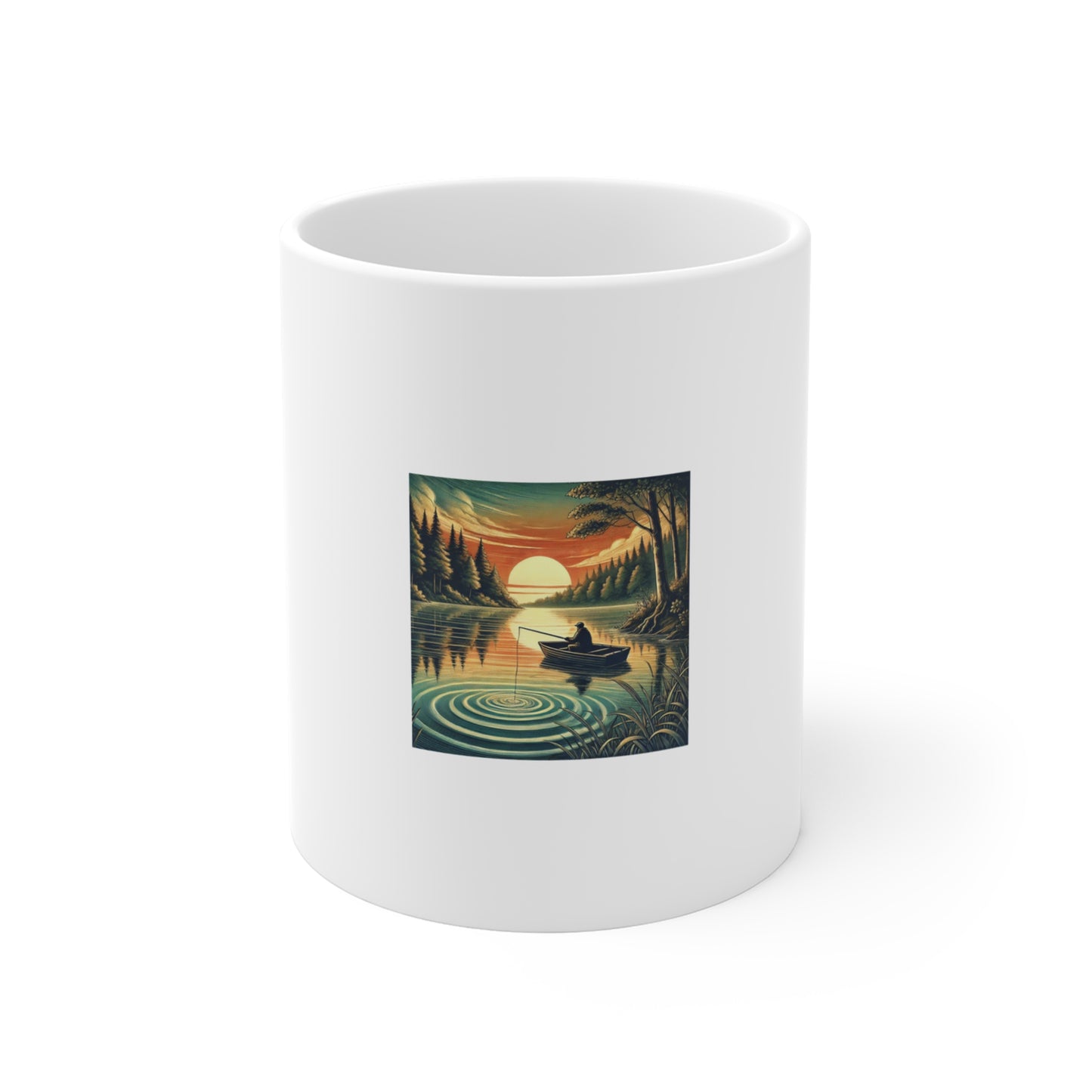 Sunset Lake Fishing Retreat Angler Coffee Mug Lake Life Gift