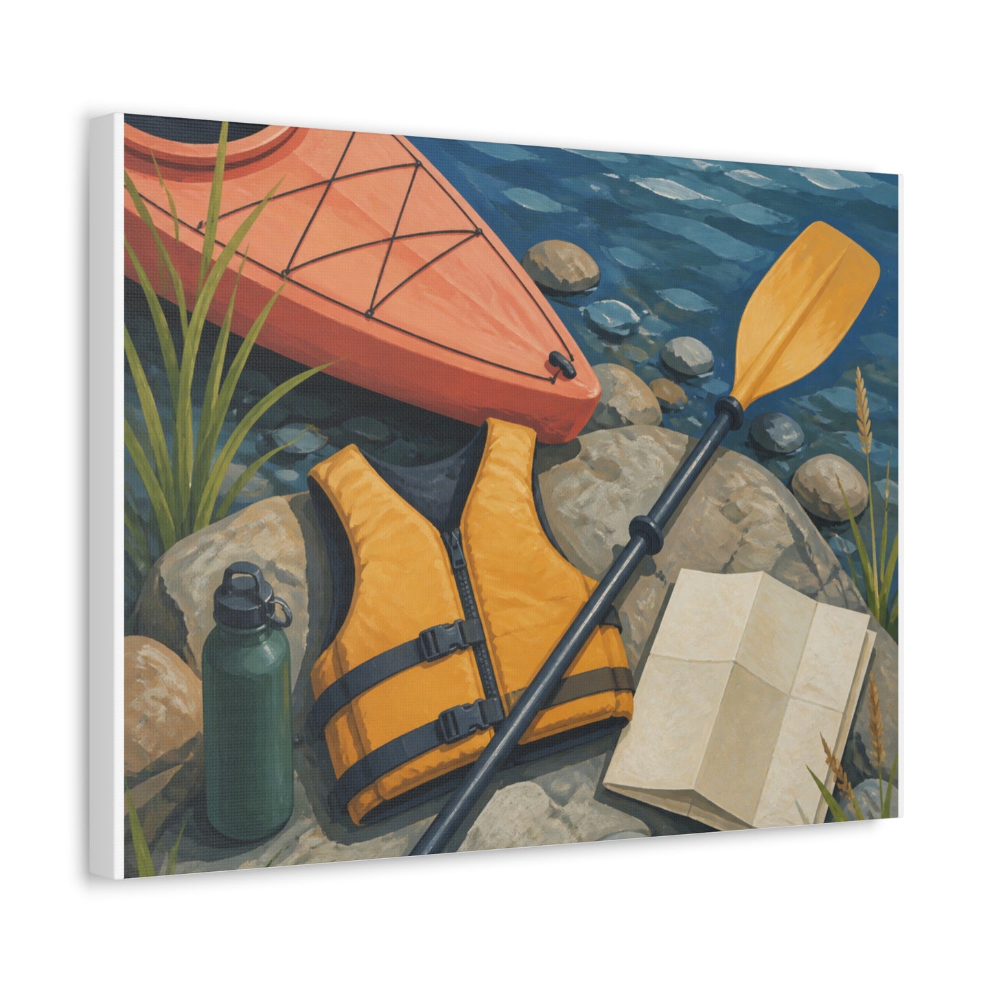 Calm Kayaking Adventure Art Canvas Art