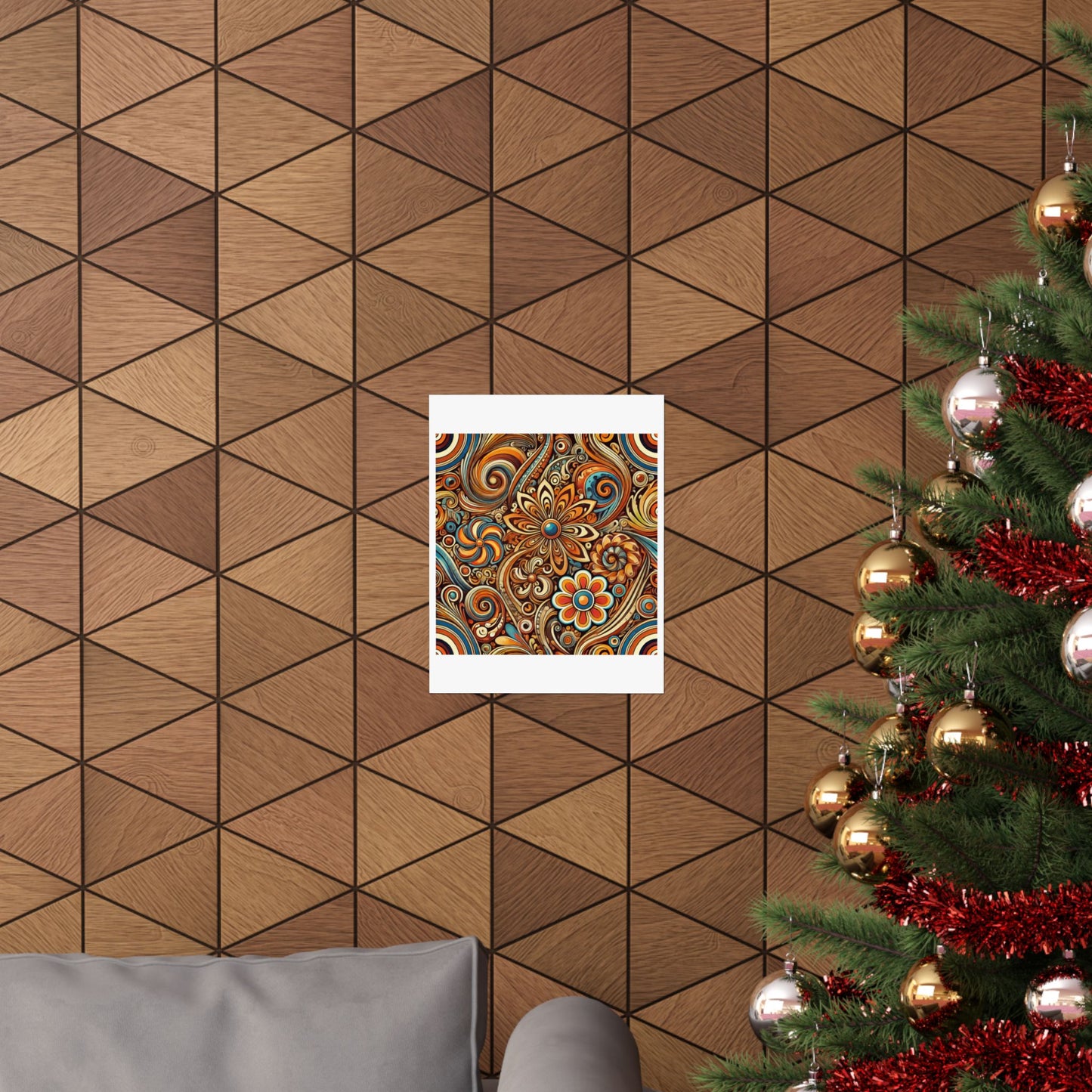 Ornate Abstract Floral Paisley Pattern Poster