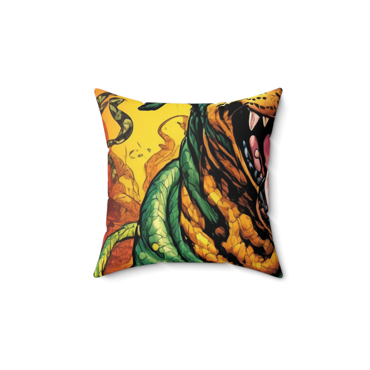 Surreal Serpent Hound Dark Fantasy Decorative Pillow