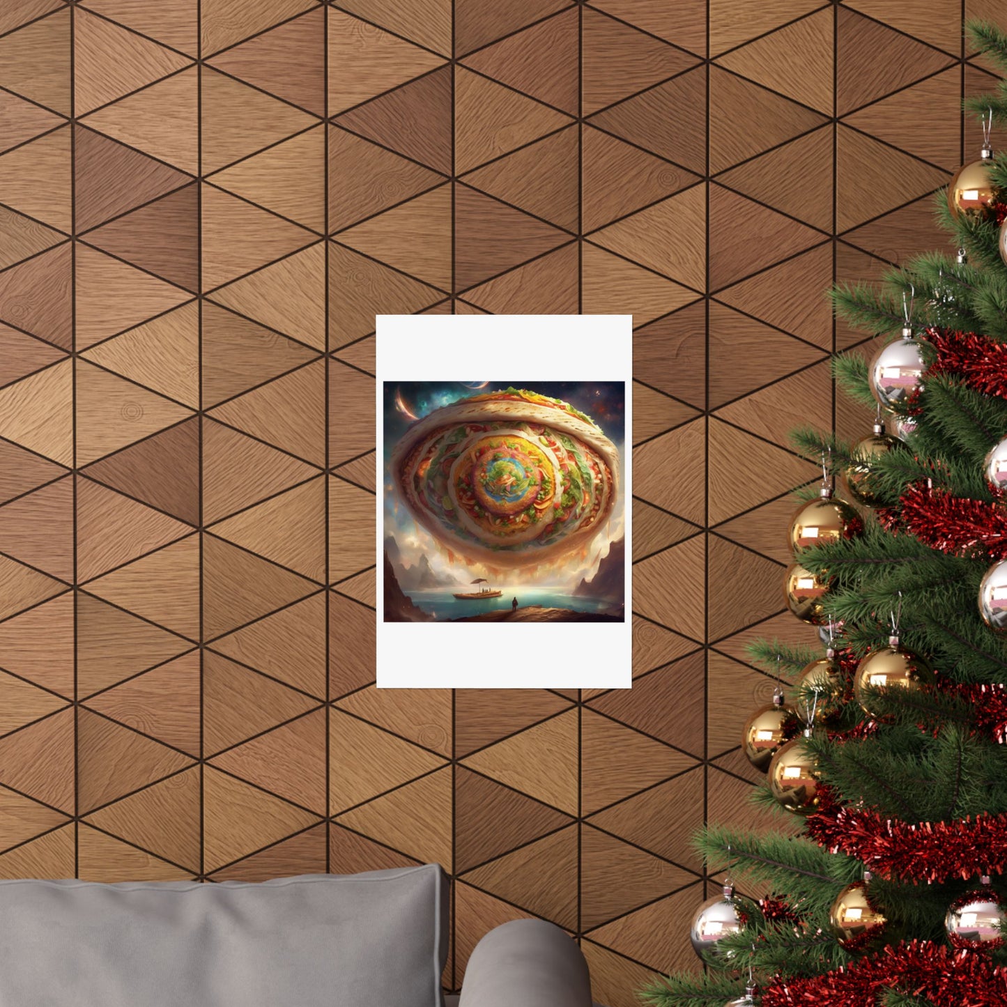 Cosmic Taco Portal Surreal Food Fantasy Art Poster