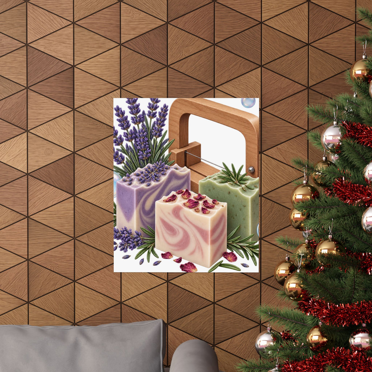 Botanical Soap Making Lavender and Herbs Poster
