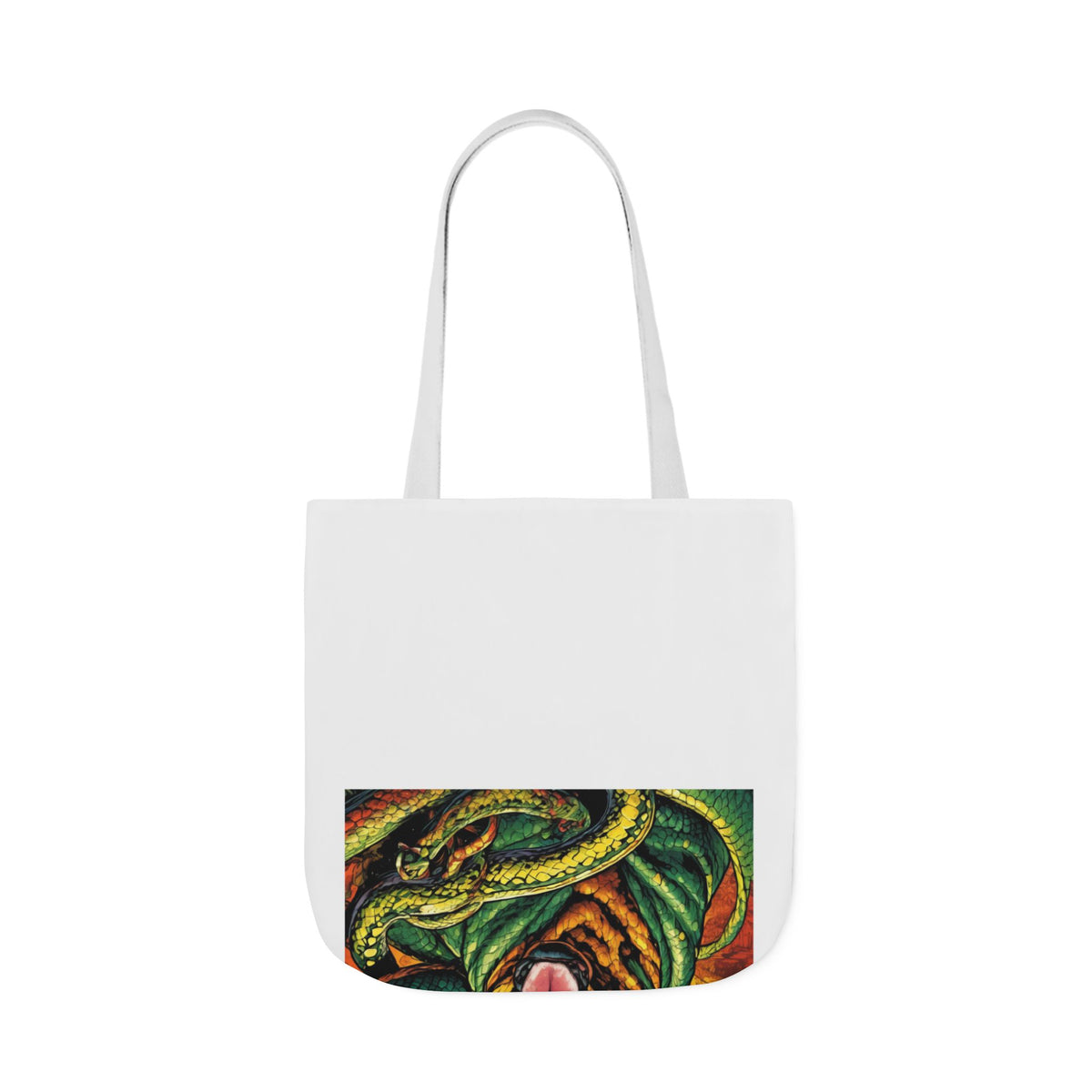 Surreal Serpent Hound Dark Fantasy Canvas Tote Bag