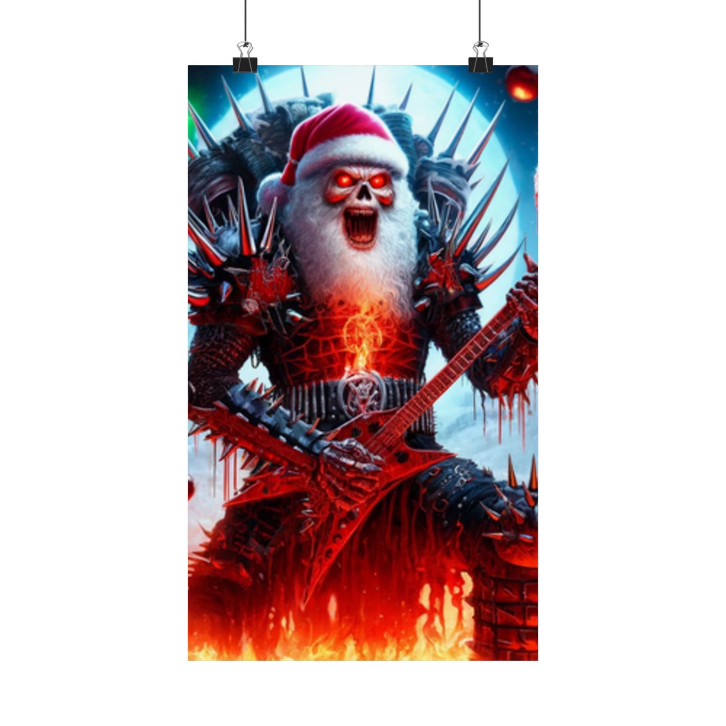 Heavy Metal Santa Holiday Concert Music Room Poster