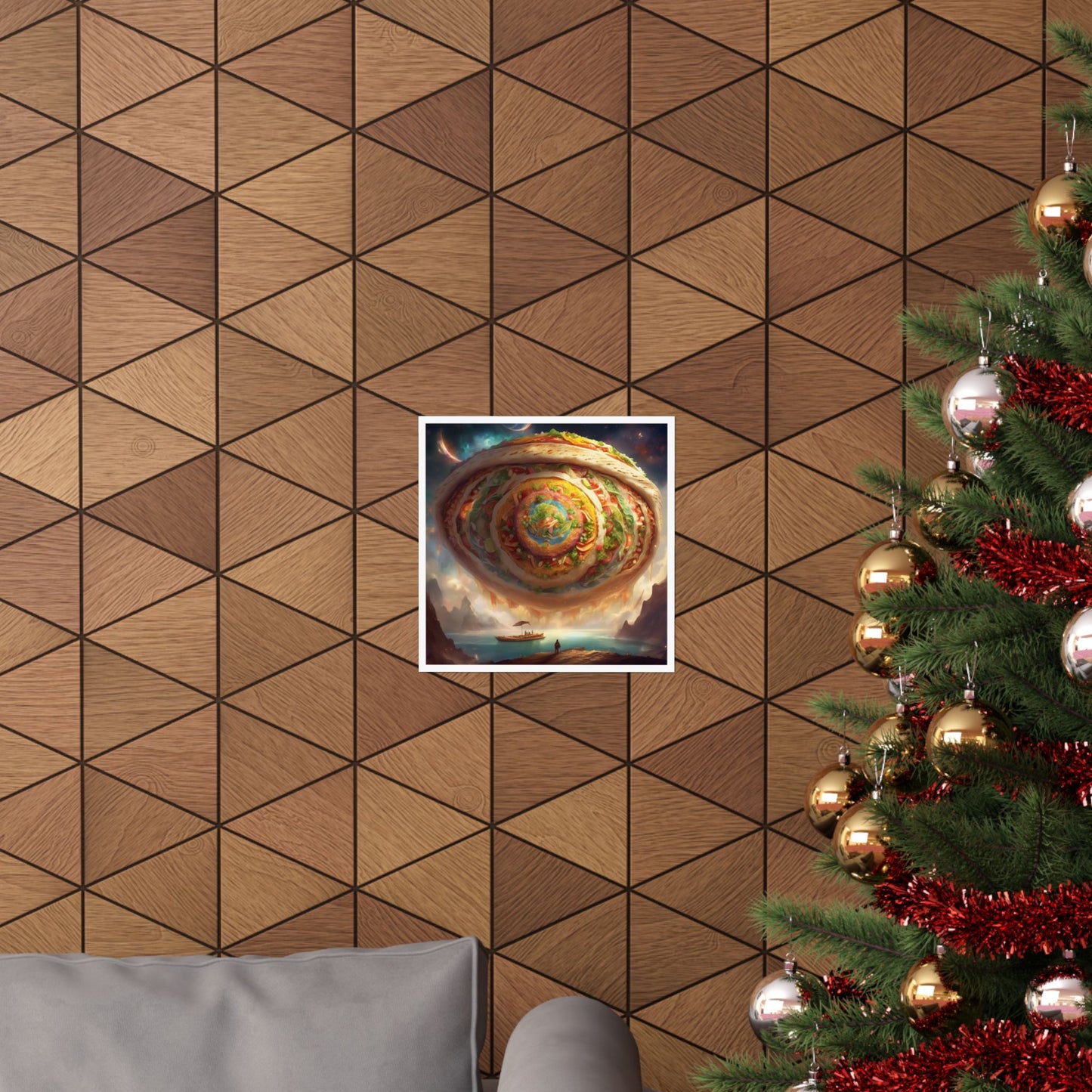 Cosmic Taco Portal Surreal Food Fantasy Art Poster
