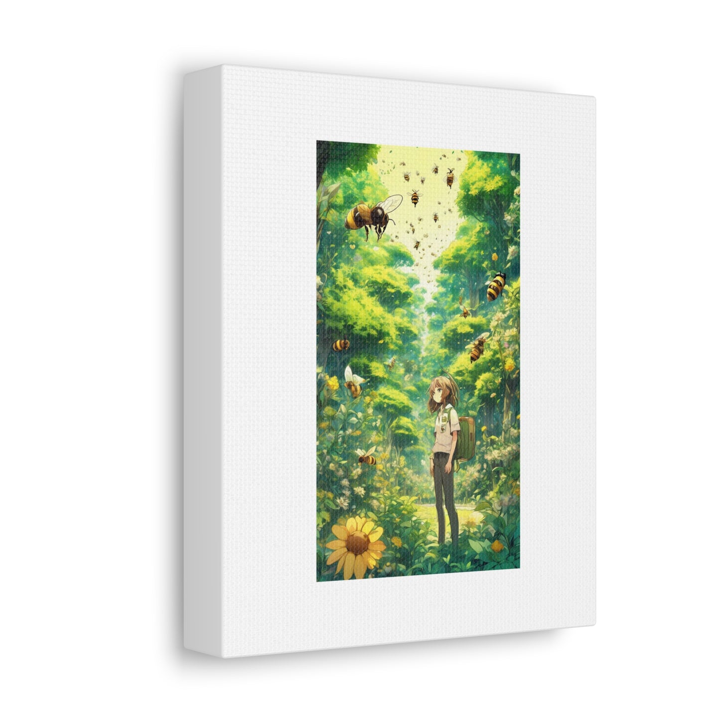 Bee Garden Explorer Anime Nature Art Canvas