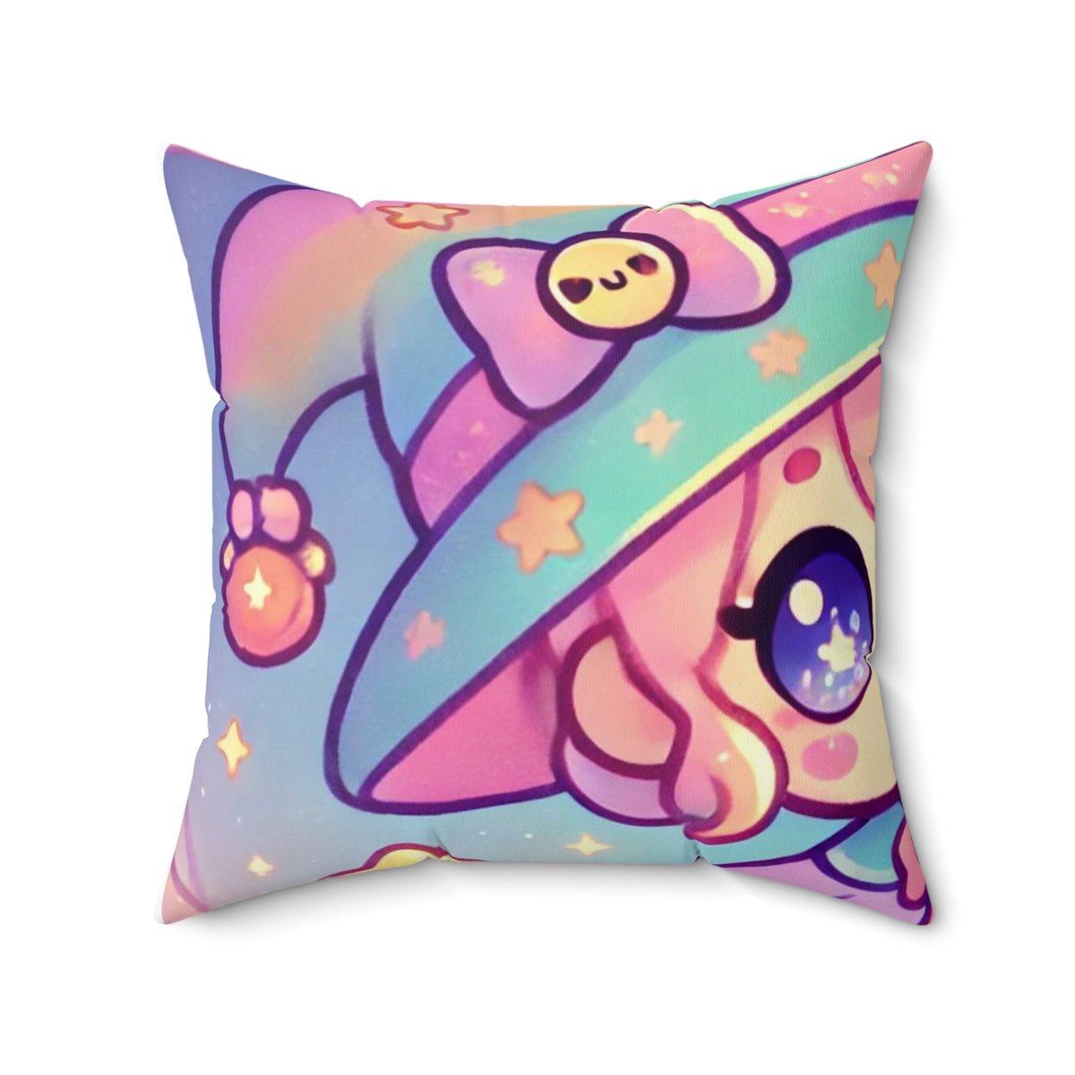 Kawaii Moon Wand Pastel Fantasy Decorative Pillow