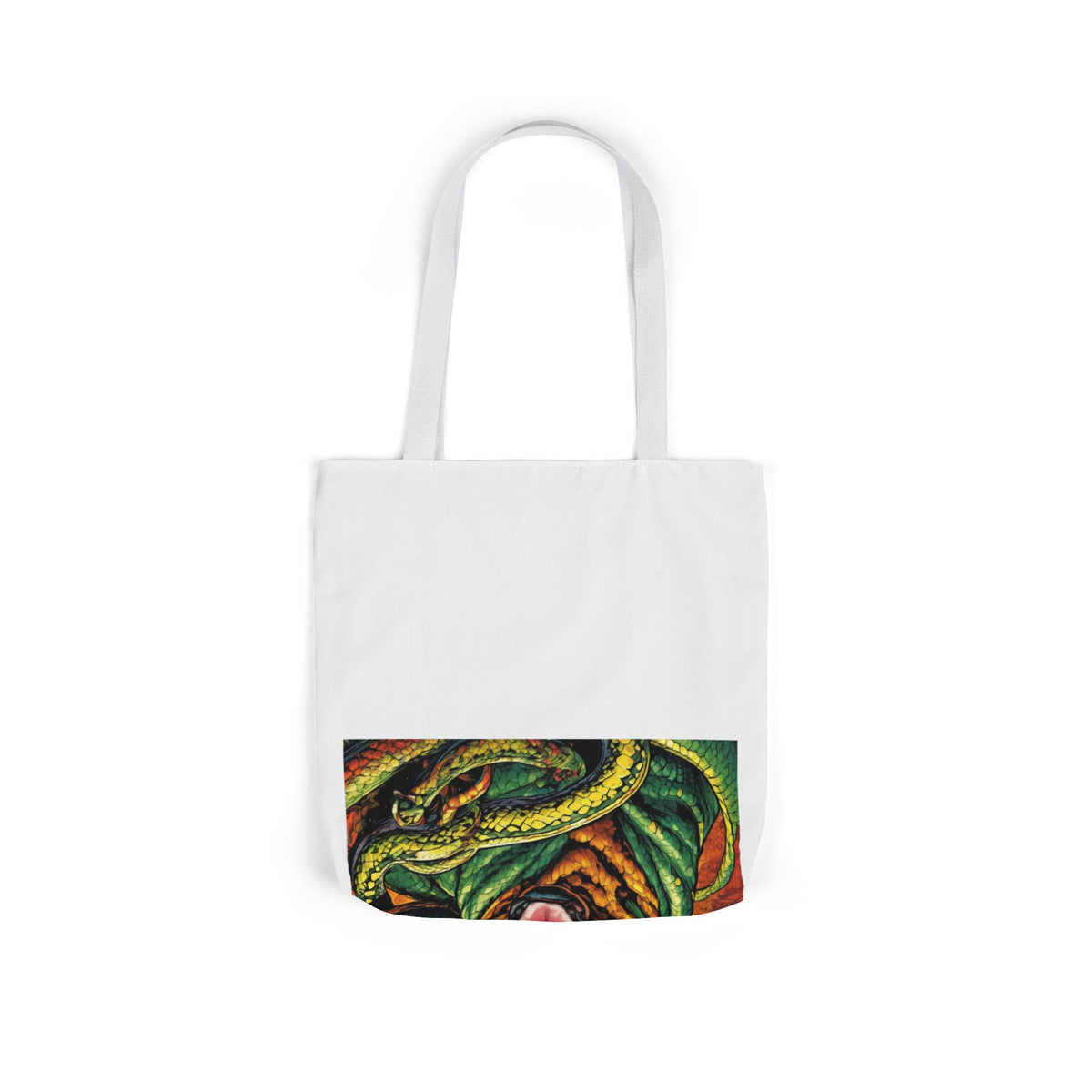 Surreal Serpent Hound Dark Fantasy Canvas Tote Bag