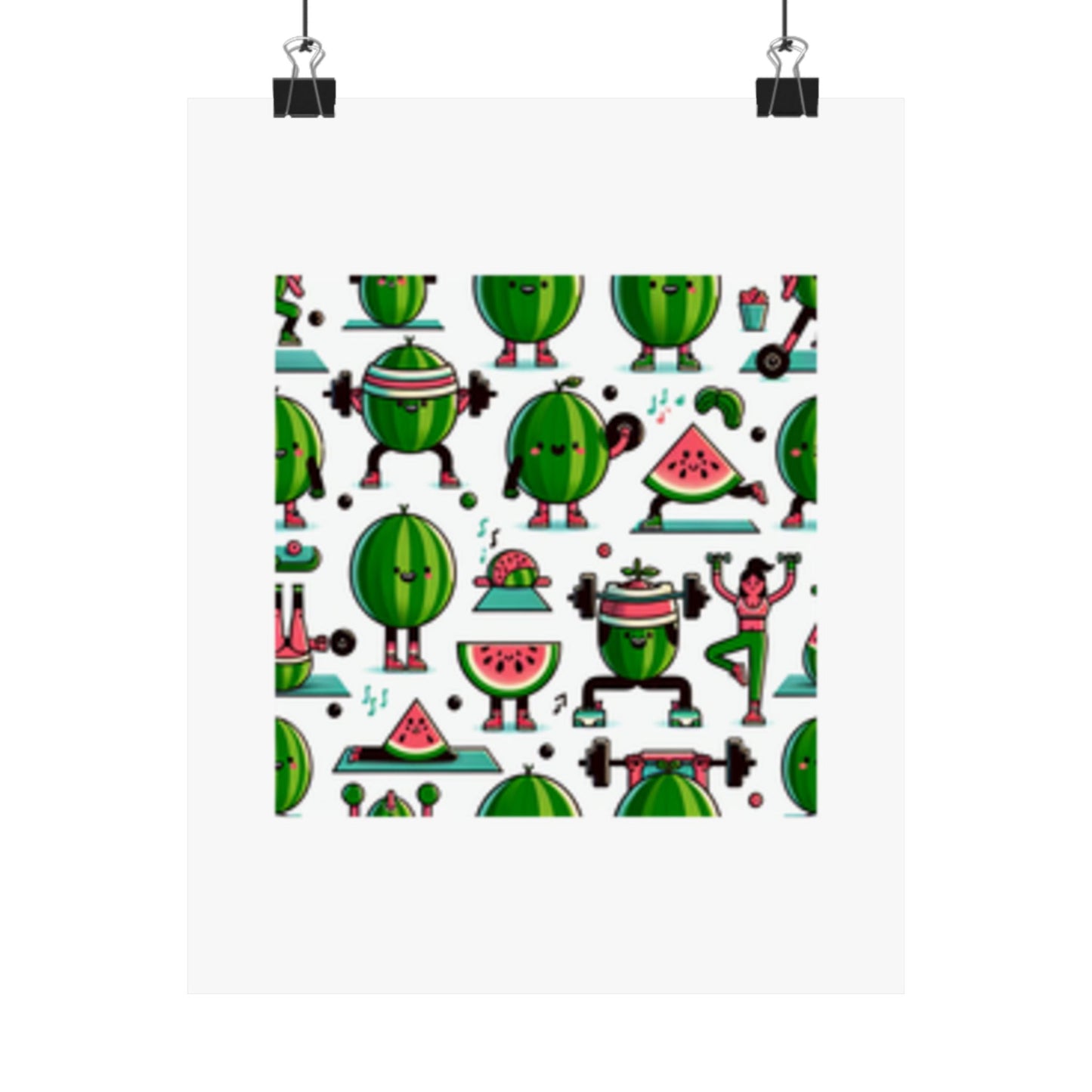 Watermelon Workout Club Cute Food Fitness Wall Art Poster
