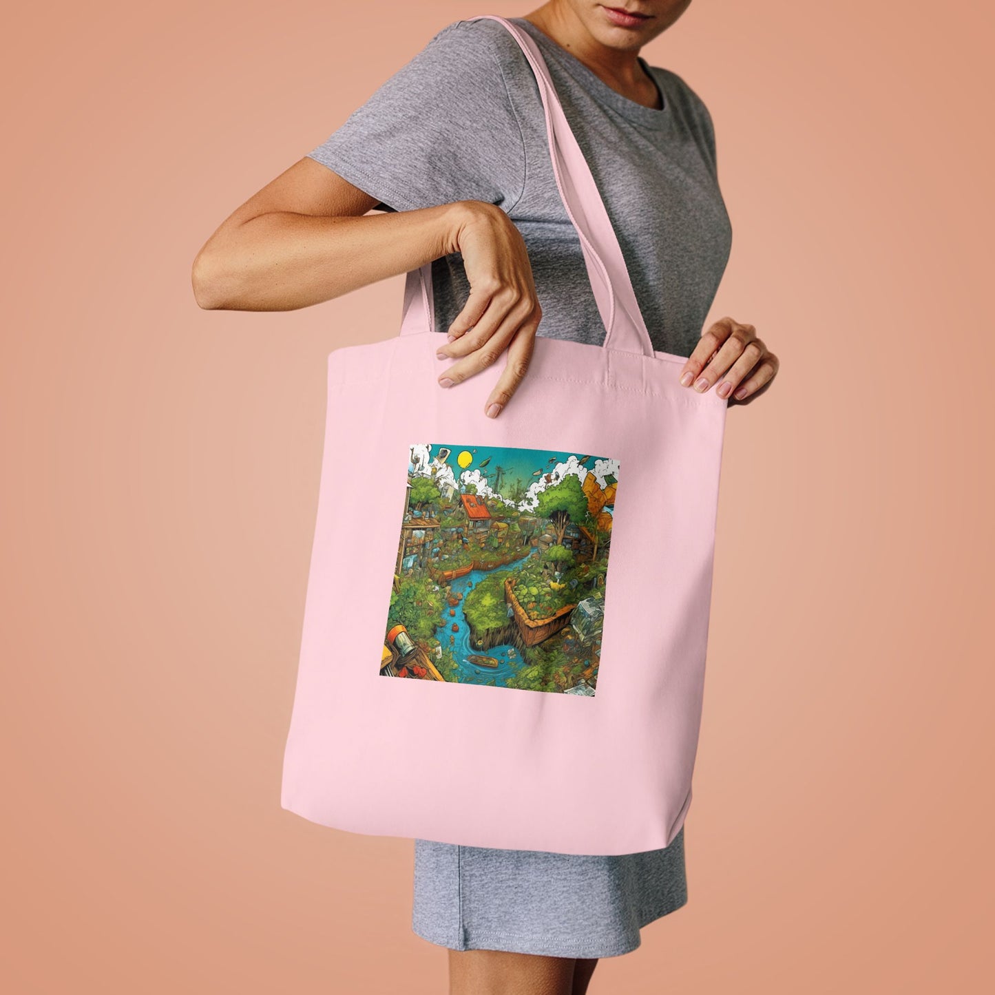 Whimsical Garden Stream Nature Gift Art Tote Bag