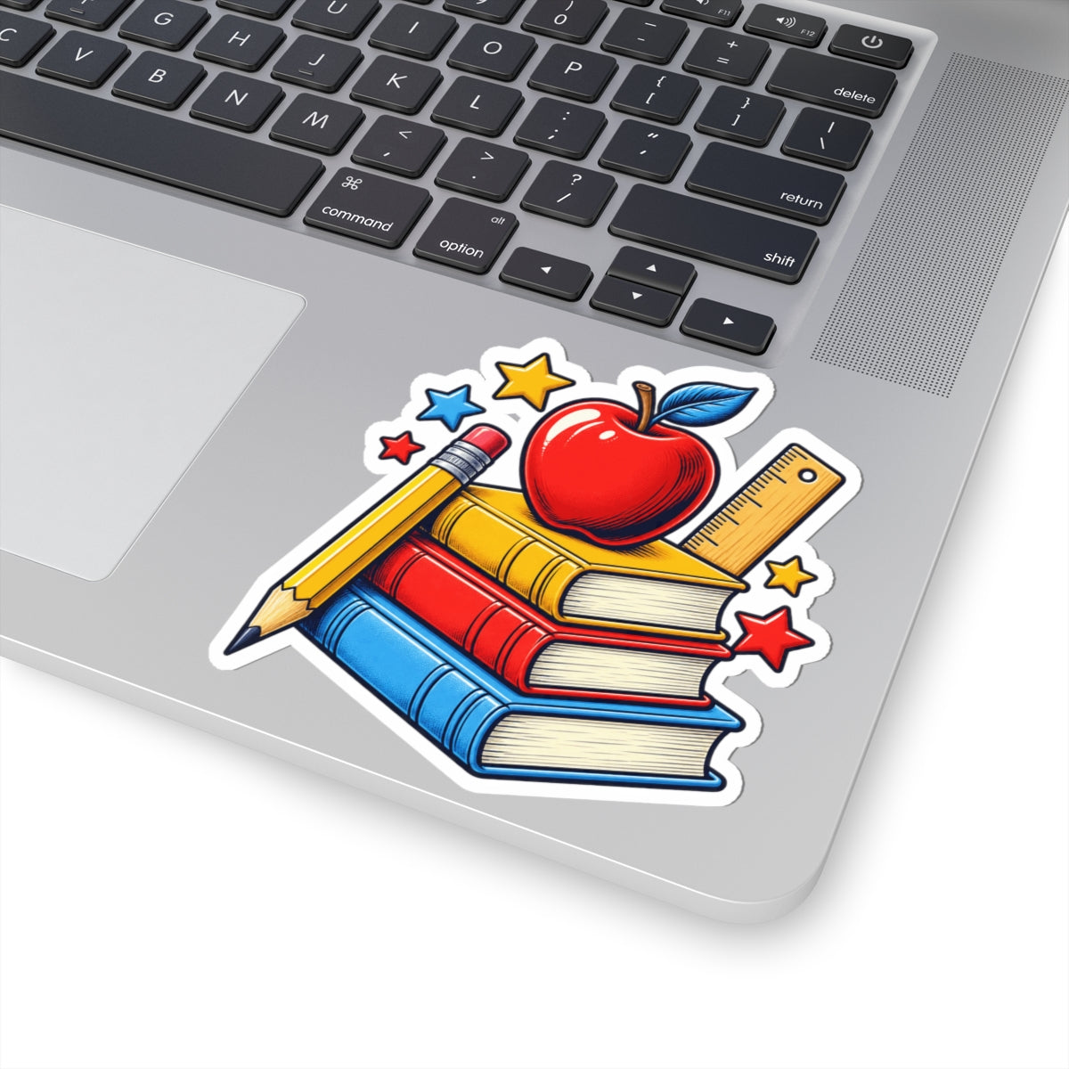 Retro School Books Apple Teacher Appreciation Sticker