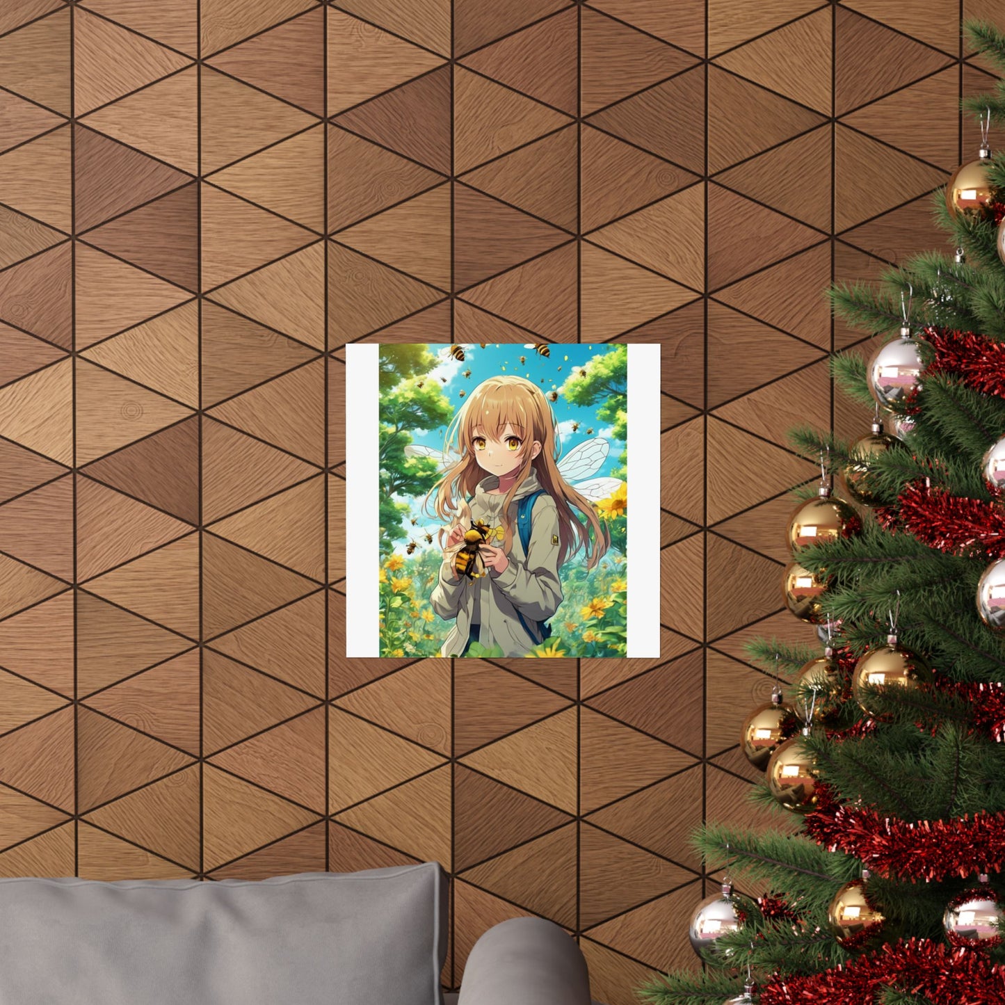 Bee Fairy Garden Anime Nature Art Poster