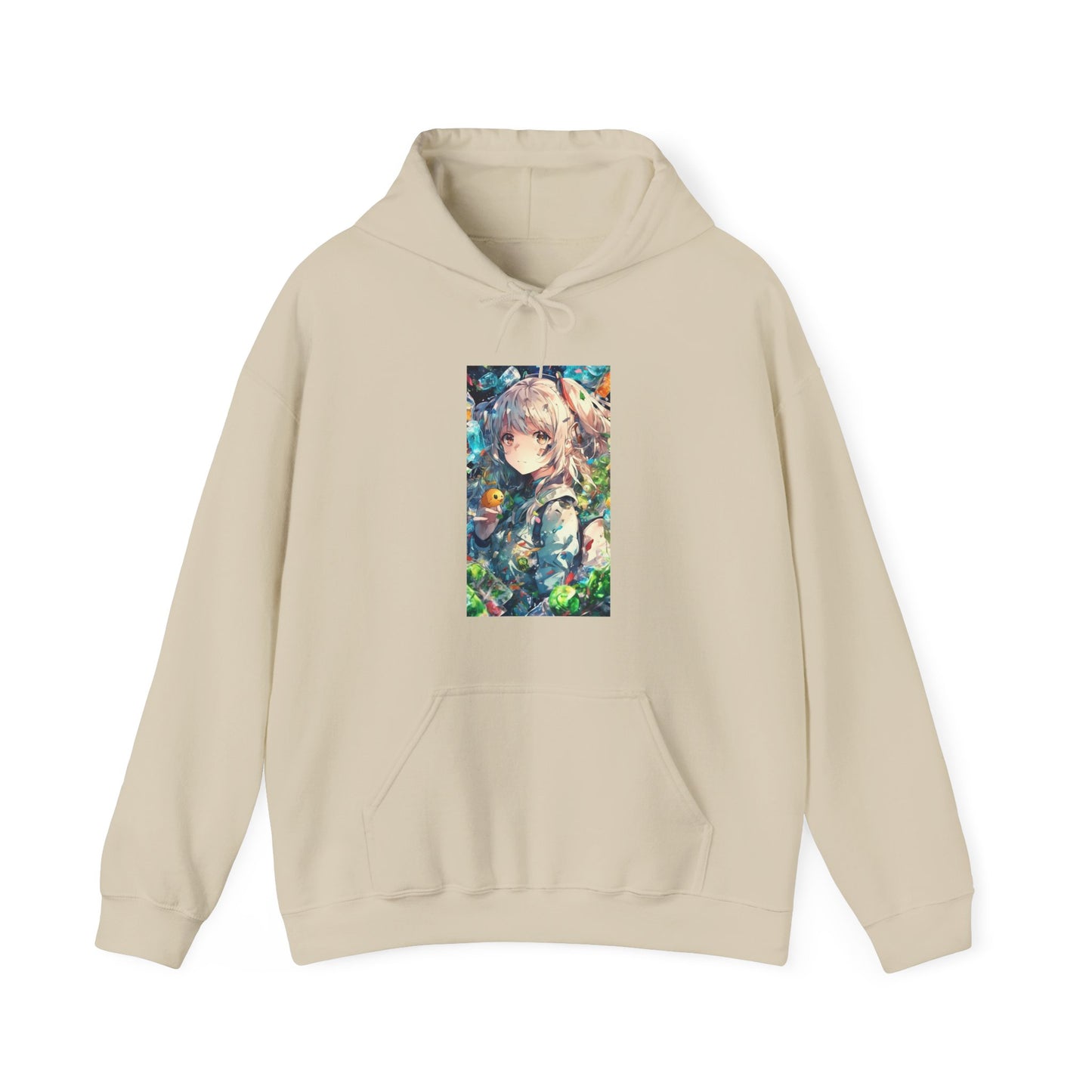 Crystal Bottle Anime Portrait Colorful Graphic Hoodie