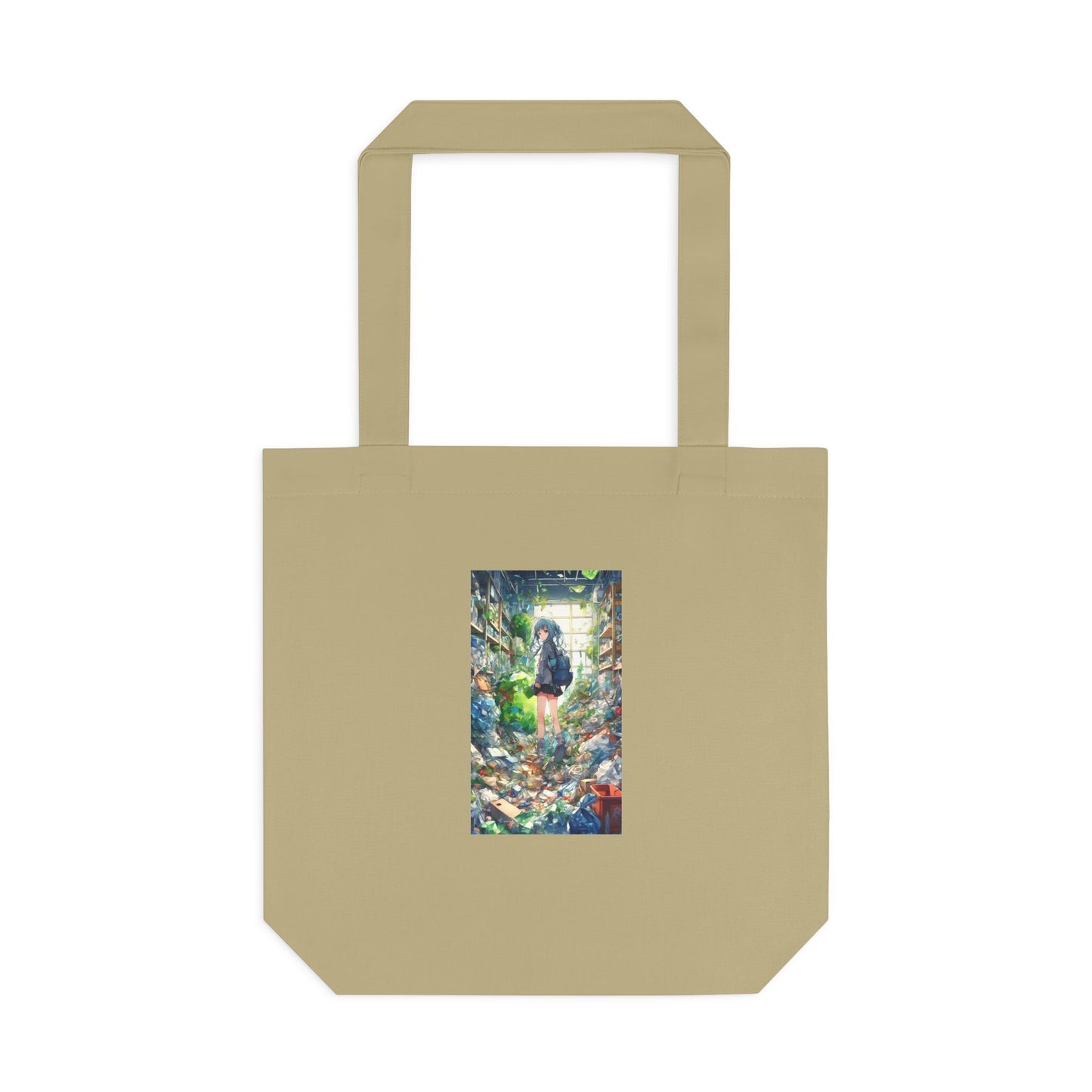 Green Recycling Alley Anime Girl Reusable Eco Tote Bag
