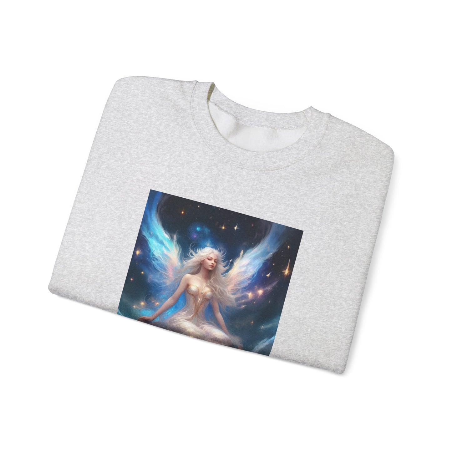 Celestial Winged Meditation Fantasy Portrait Sweatshirt
