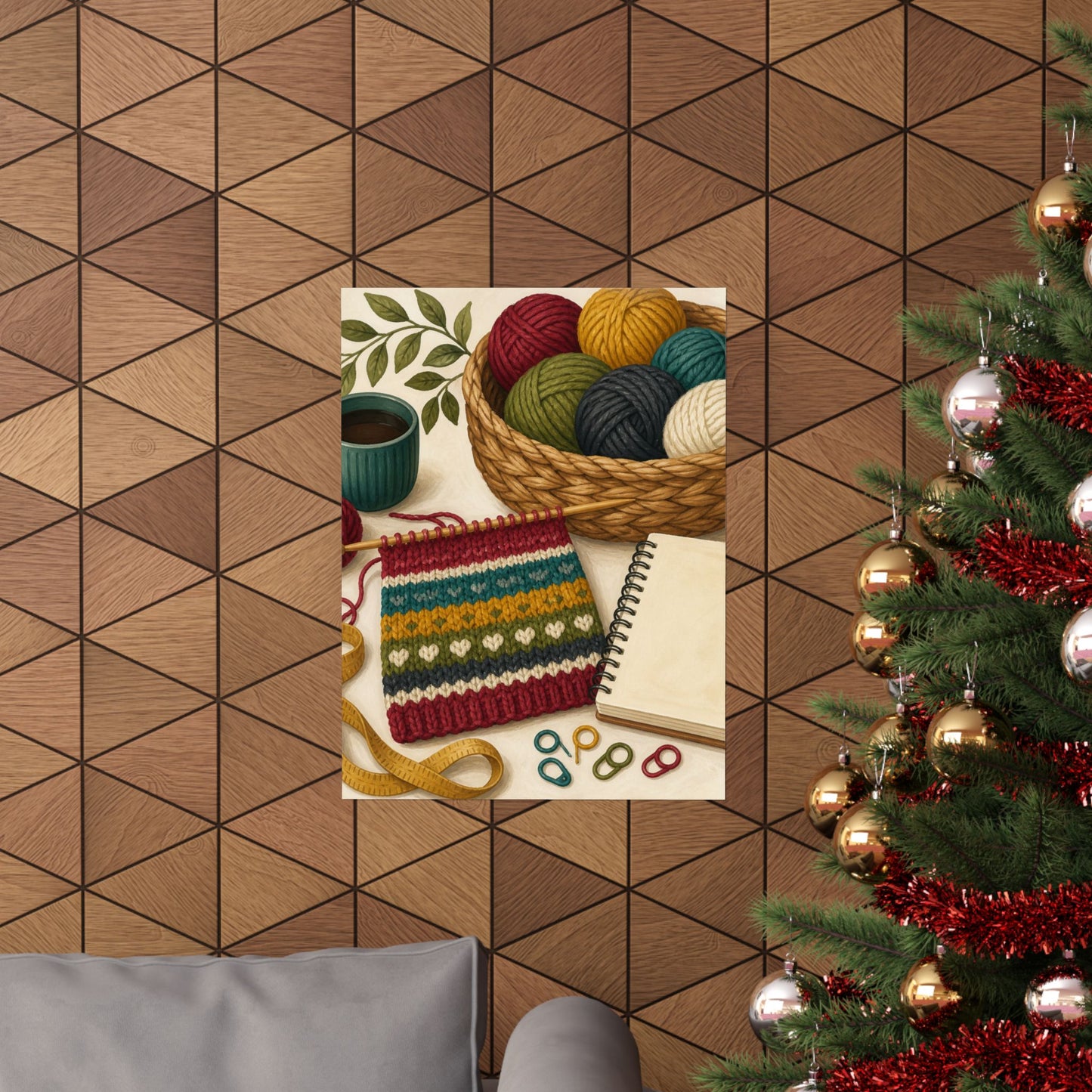 Cozy Knitting and Yarn Hobby Art Poster
