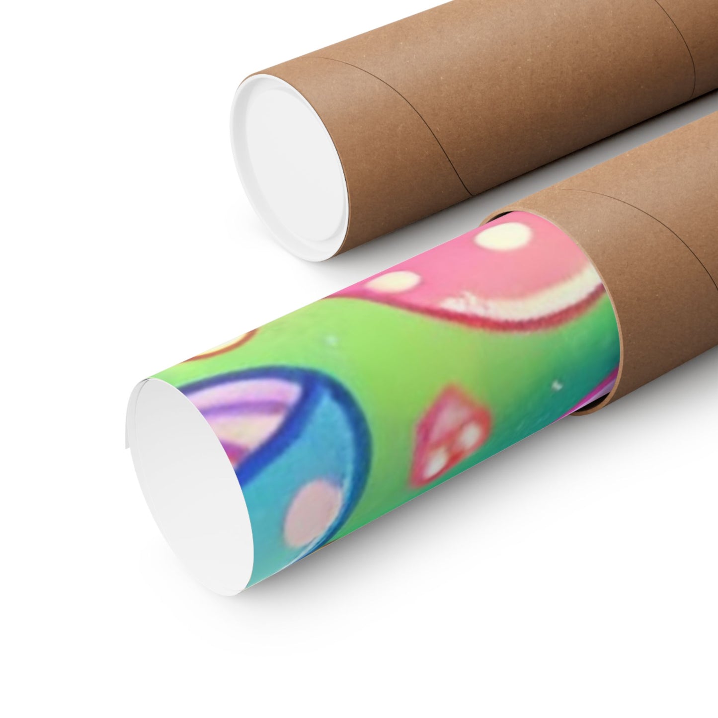 Pastel Panda and Bunny Rainbow Garden Wall Art Poster