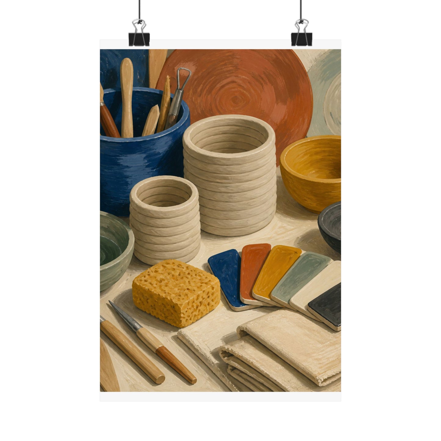 Handbuilt Ceramics Studio Art Poster