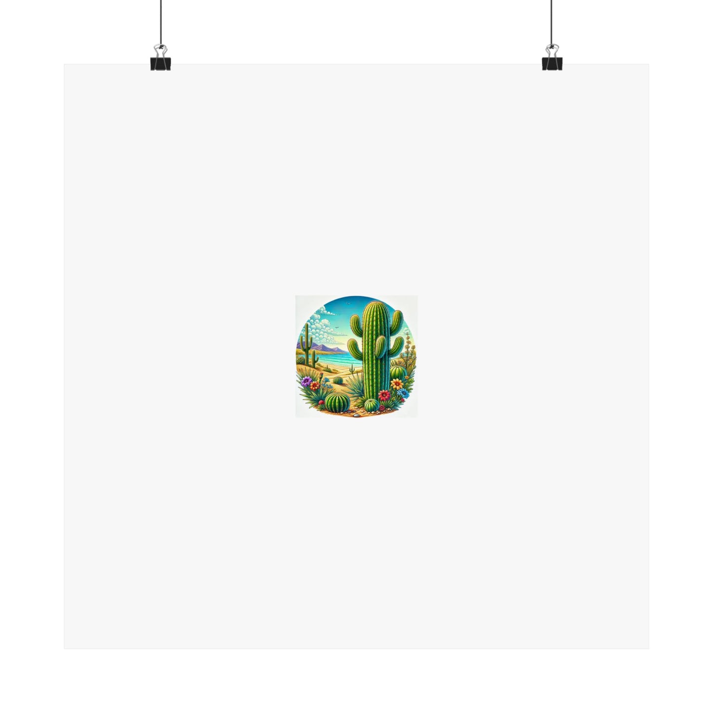 Desert Cactus Bloom Garden Poster Botanical Desert Wall Art Gift