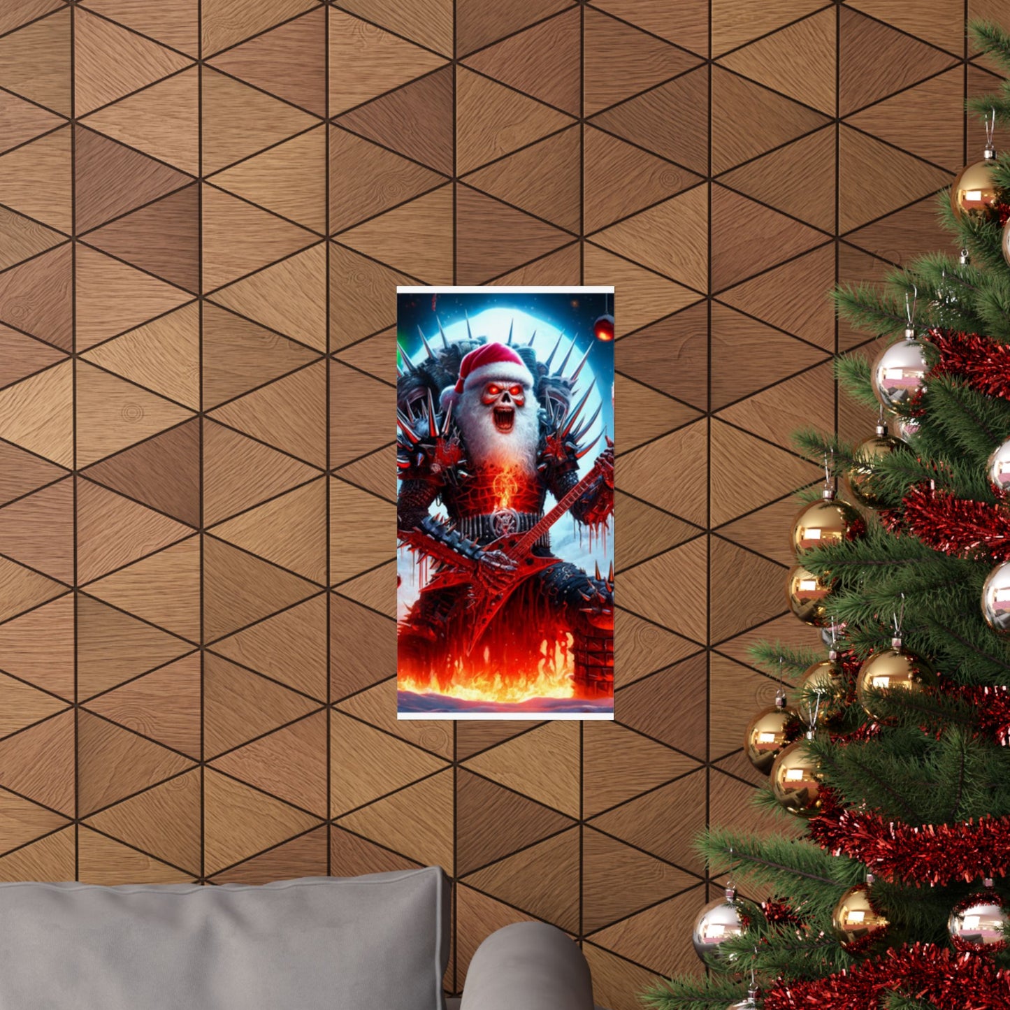 Heavy Metal Santa Holiday Concert Music Room Poster