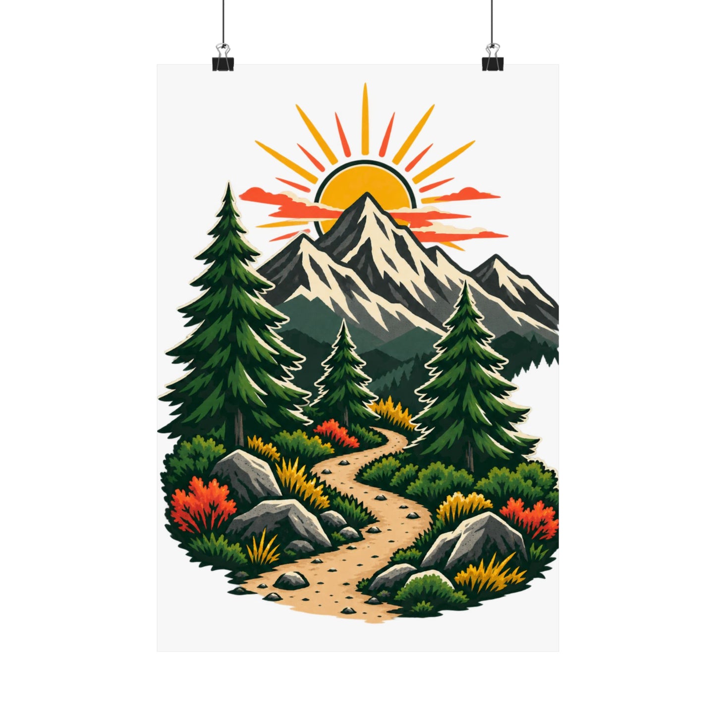 Sunrise Mountain Trail Outdoor Adventure Poster