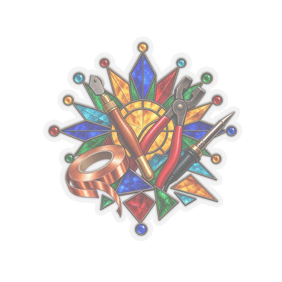 Stained Glass Workshop Tools Sticker